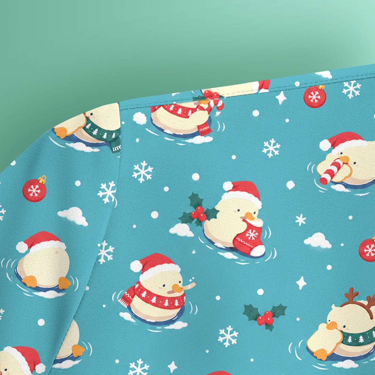Christmas Ducks In Santa Hats Scrub Top, Comfortable Scrubs for Nurses