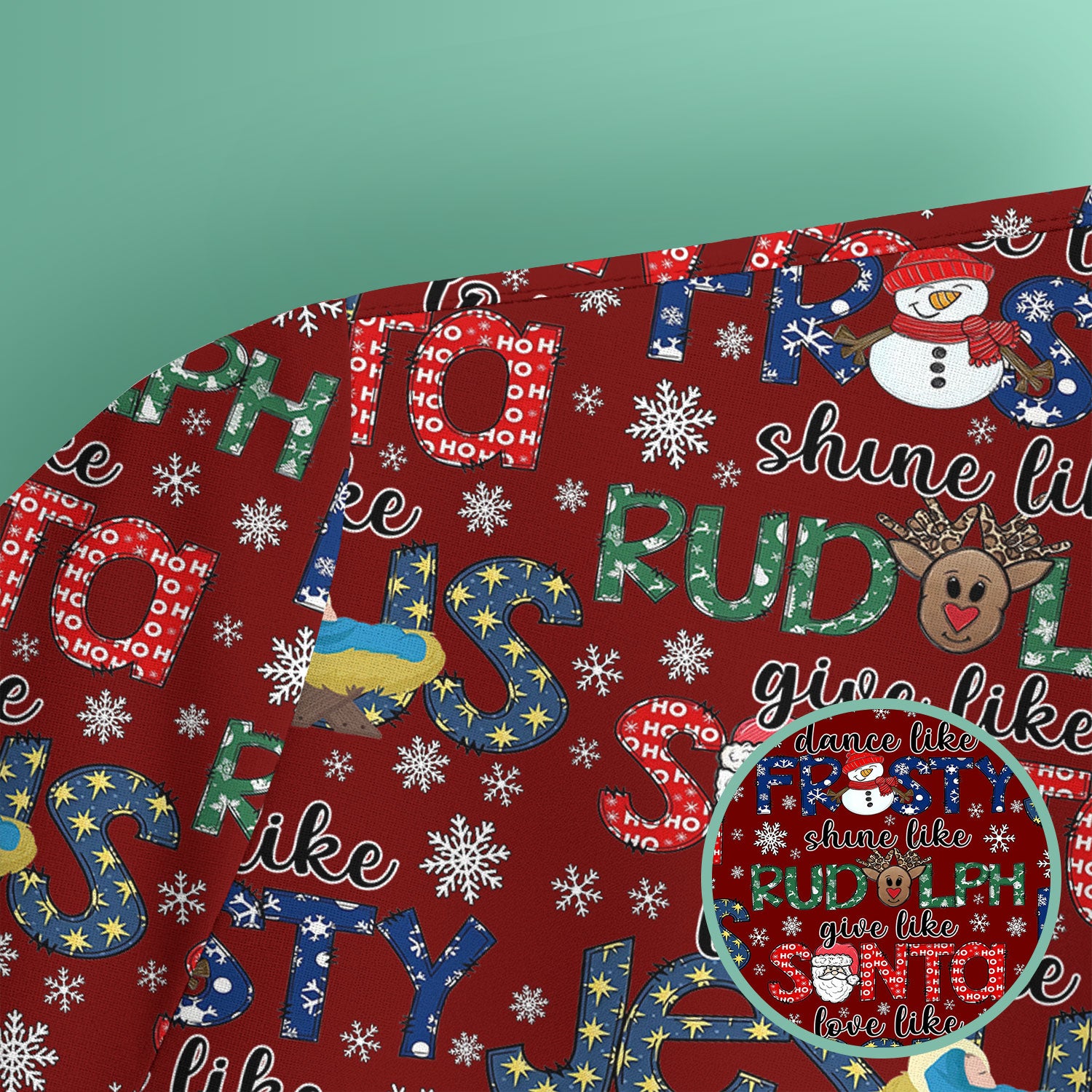 Xmas Rudolph Comfortable Scrubs for Nurses - God Santa Shirt - Breathable Fabrics Nursing Uniform Gift for RN CNA LPN