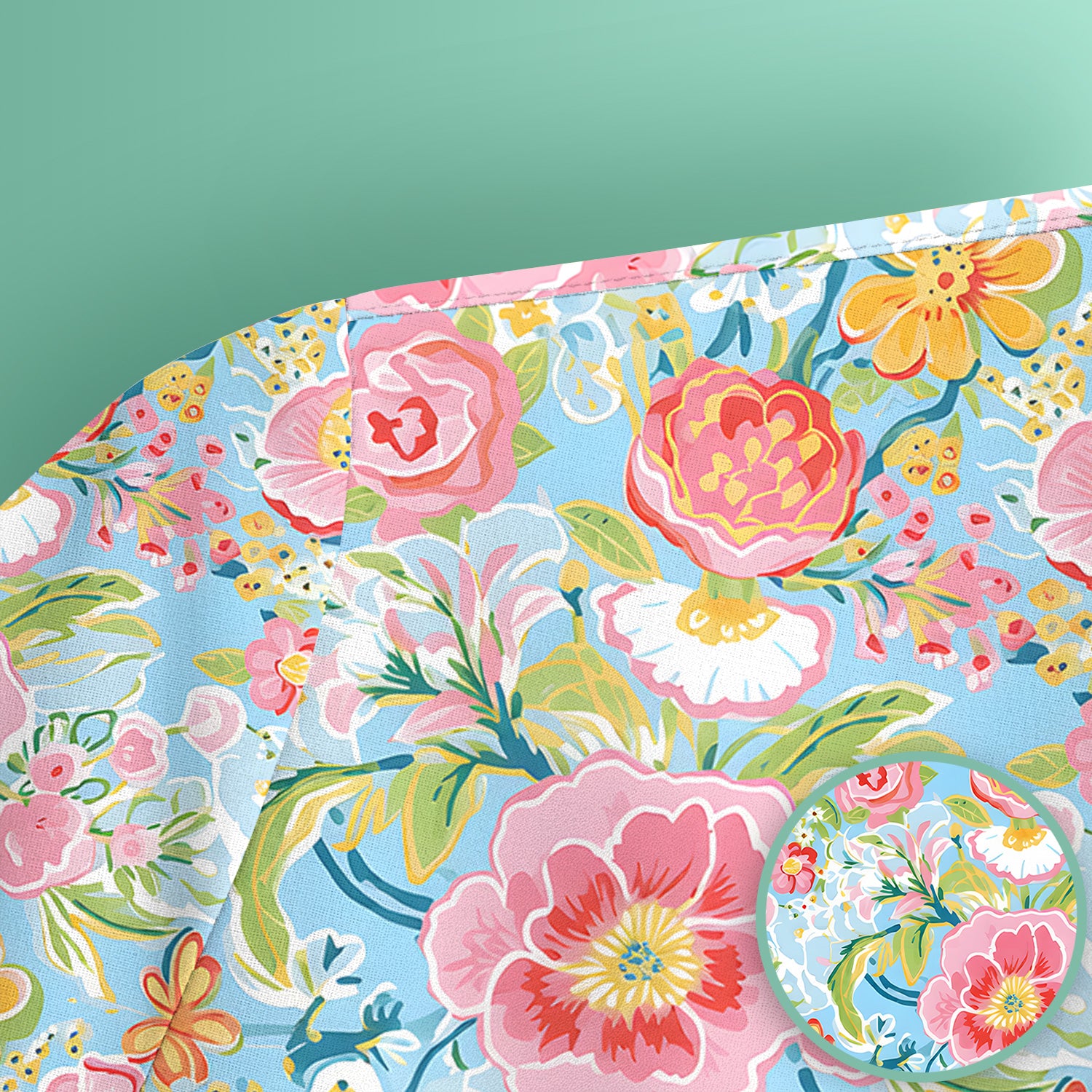 Pastel Tropical Floral Garden Pattern Scrub Top, Comfortable Scrubs for Nurses