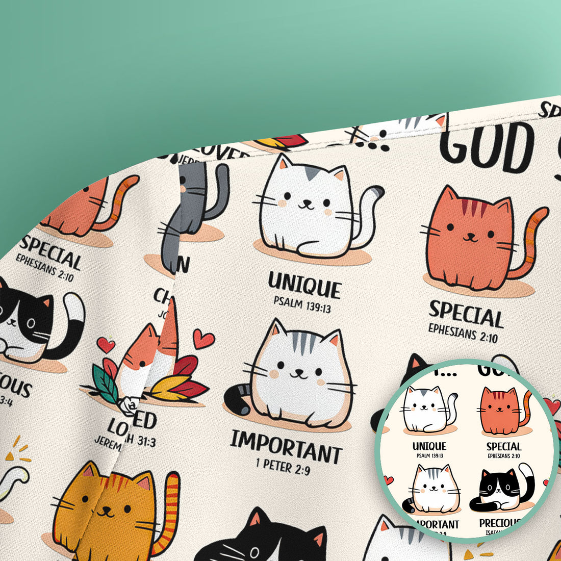 Cute Christian Cat God Says I Am Scrub Top, Comfortable Scrubs for Nurses
