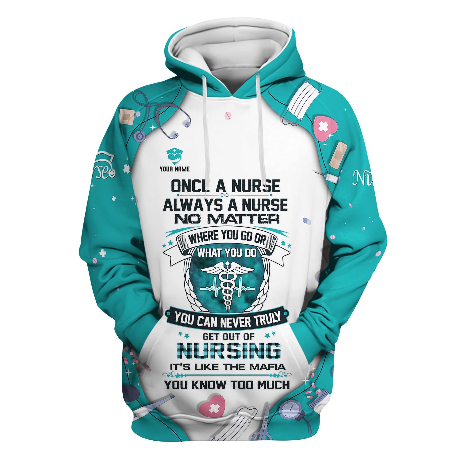 Personalized Once A Nurse Quote Medical Tools Scrub Top, Comfortable Scrubs for Nurses
