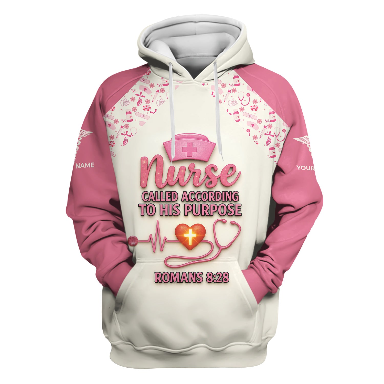 Personalized Faith Nurse T-Shirt - Called According To His Purpose Quote - Religious Gift for RN LPN Healthcare Workers