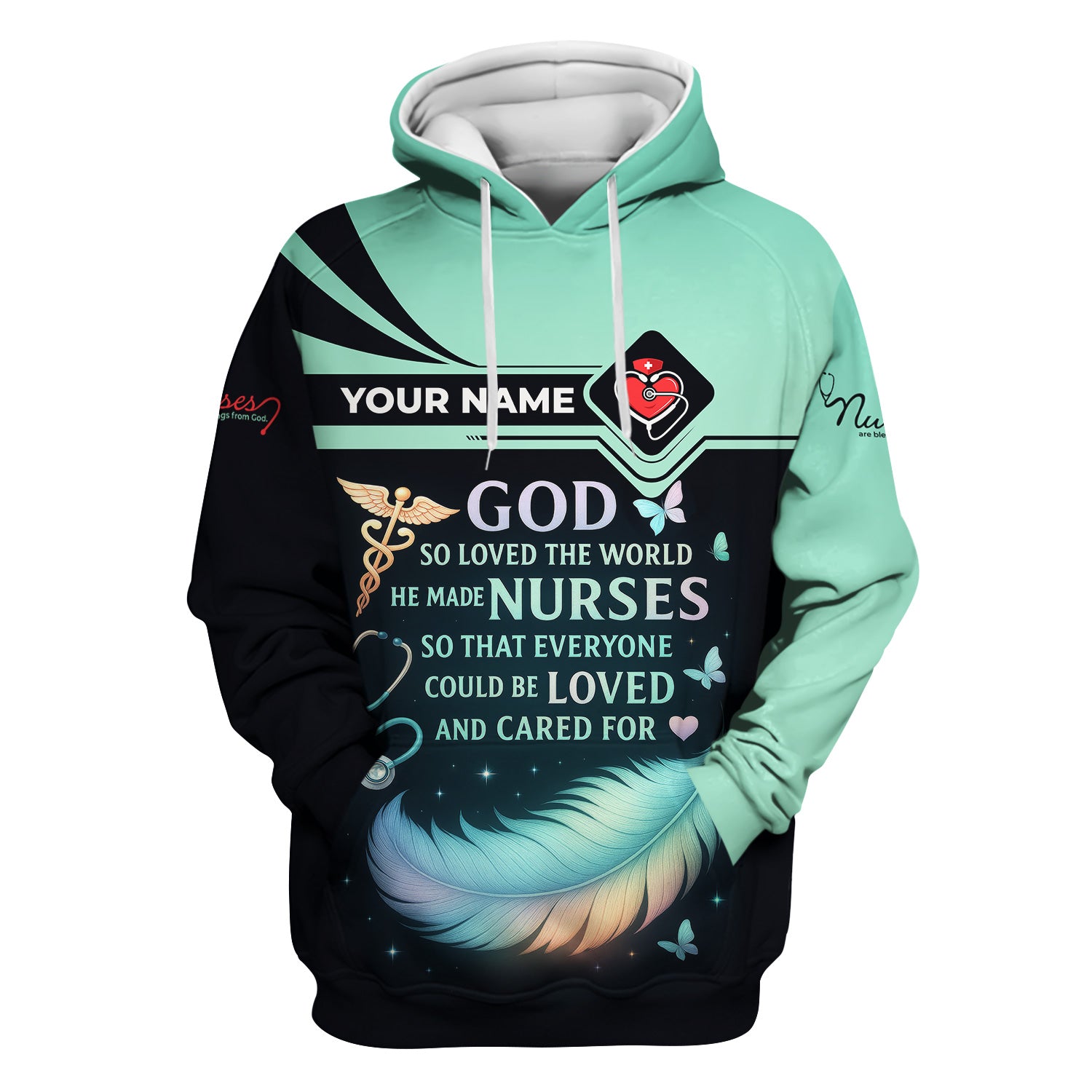 Personalized Nurse Shirt - God Loved The World He Made Nurses - Inspirational Nurse T-shirt for RN, CNA, LPN Healthcare Workers