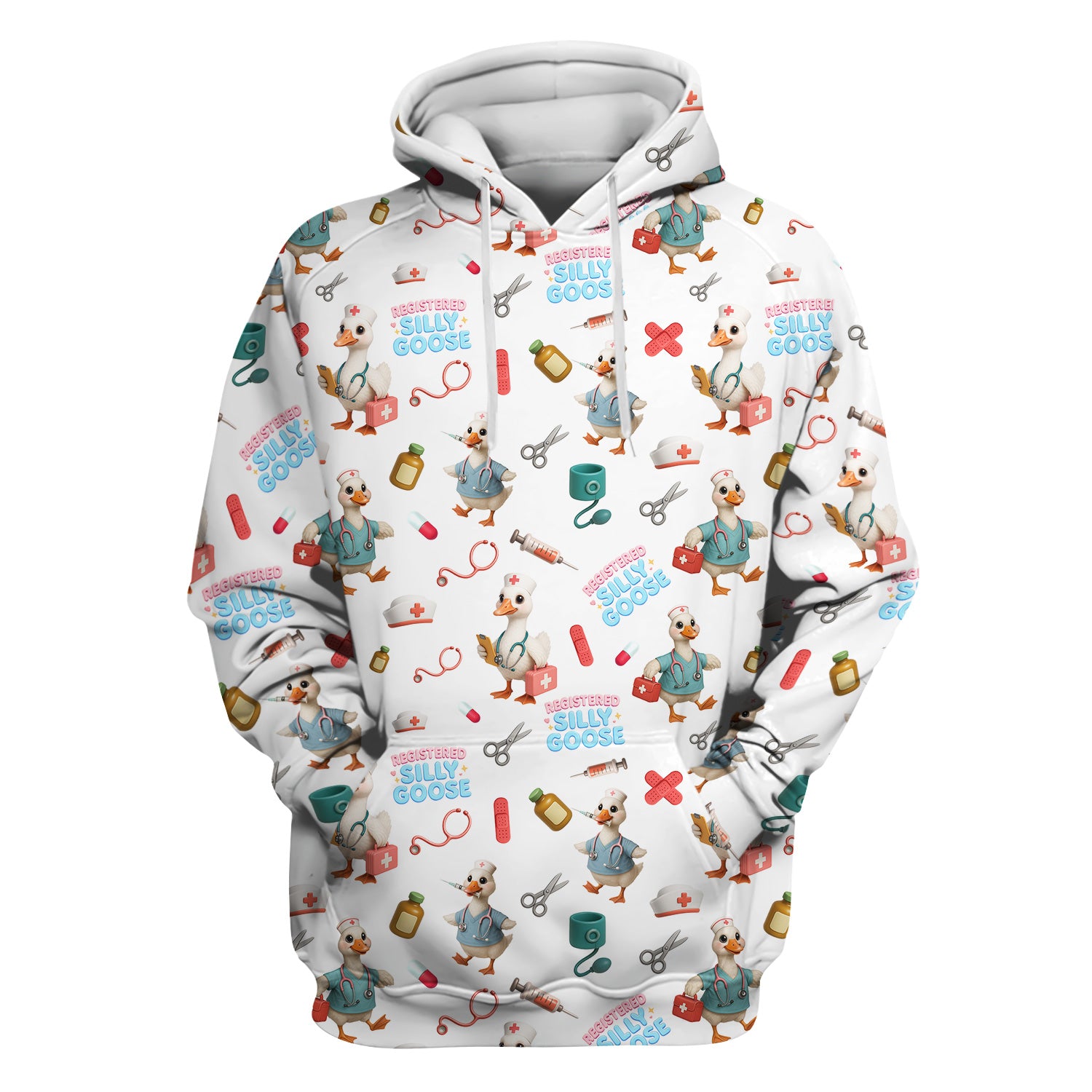 Funny Goose Nurse Scrubs for Women - Registered Silly Goose Top - Cute Medical Uniform for RN CNA LPN