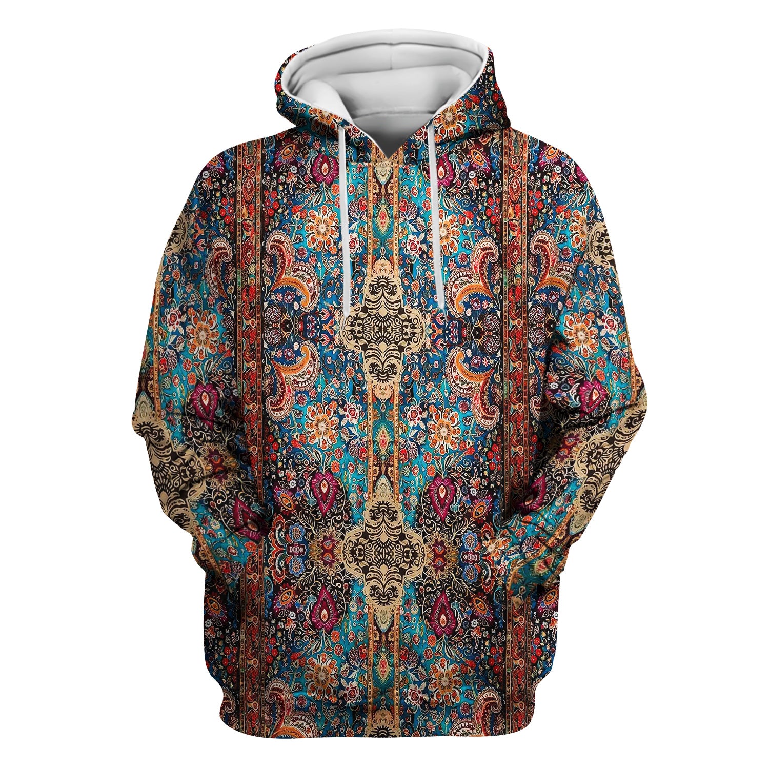 Artistic Bohemian Nurse Scrub Top - Colorful Tapestry & Boho Pattern Design - Thoughtful Gift for Women RN LPN & Healthcare Workers