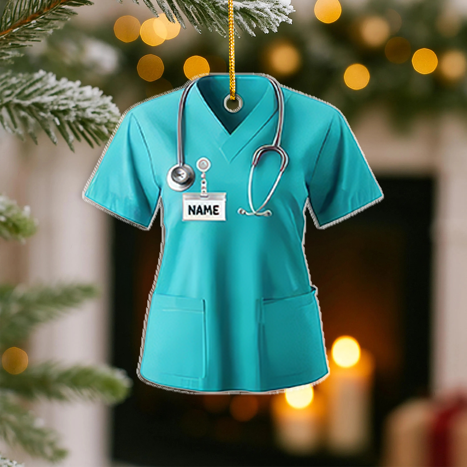 Personalized Nurse Scrubs Ornament, Nurse Uniform Ornament, Custom Name Nurse Ornament Gift for CNA RN LPN