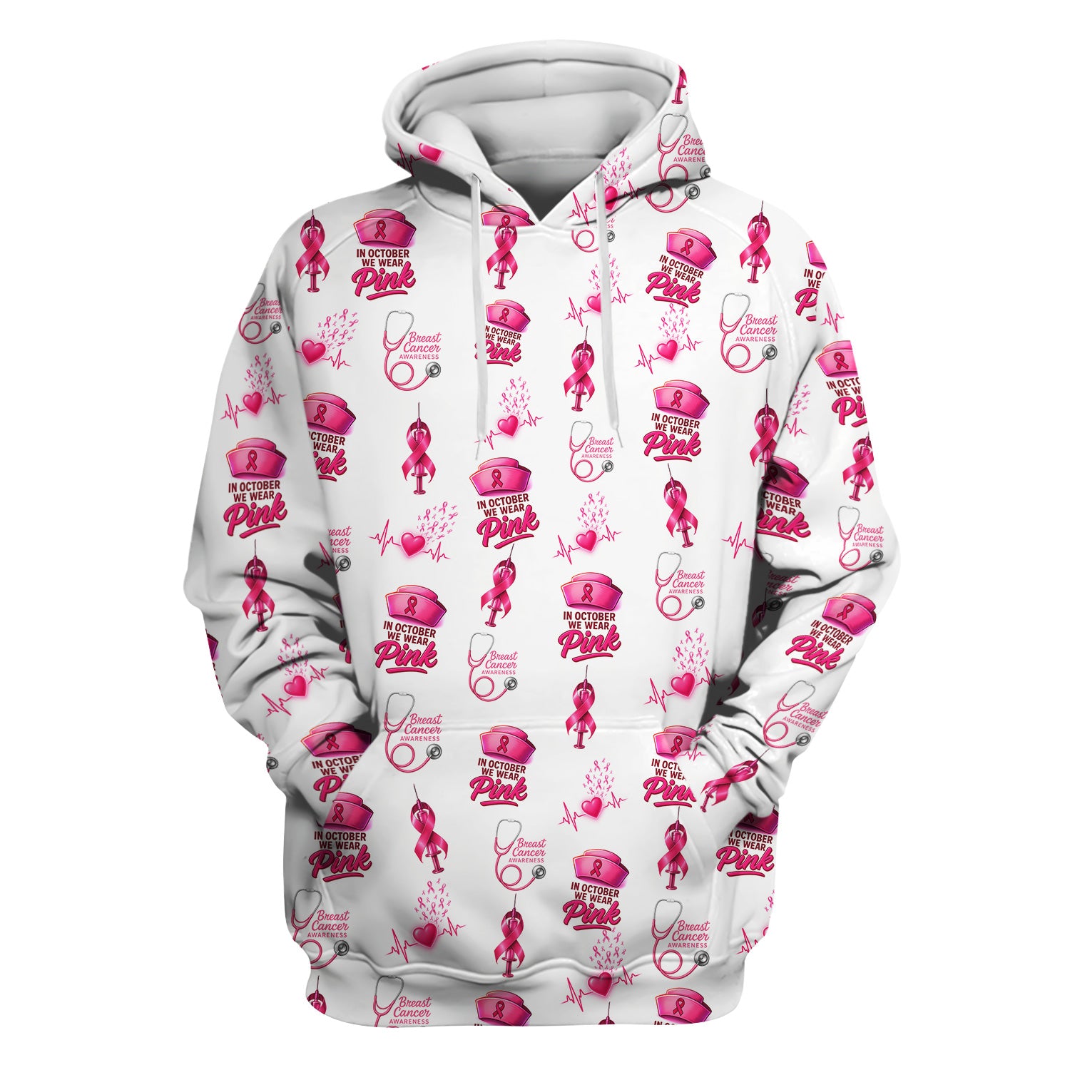 Breast Cancer Awareness Nurse Shirt - Supportive Nurse October Graphic Tee - Gift for RN LPN Healthcare Workers