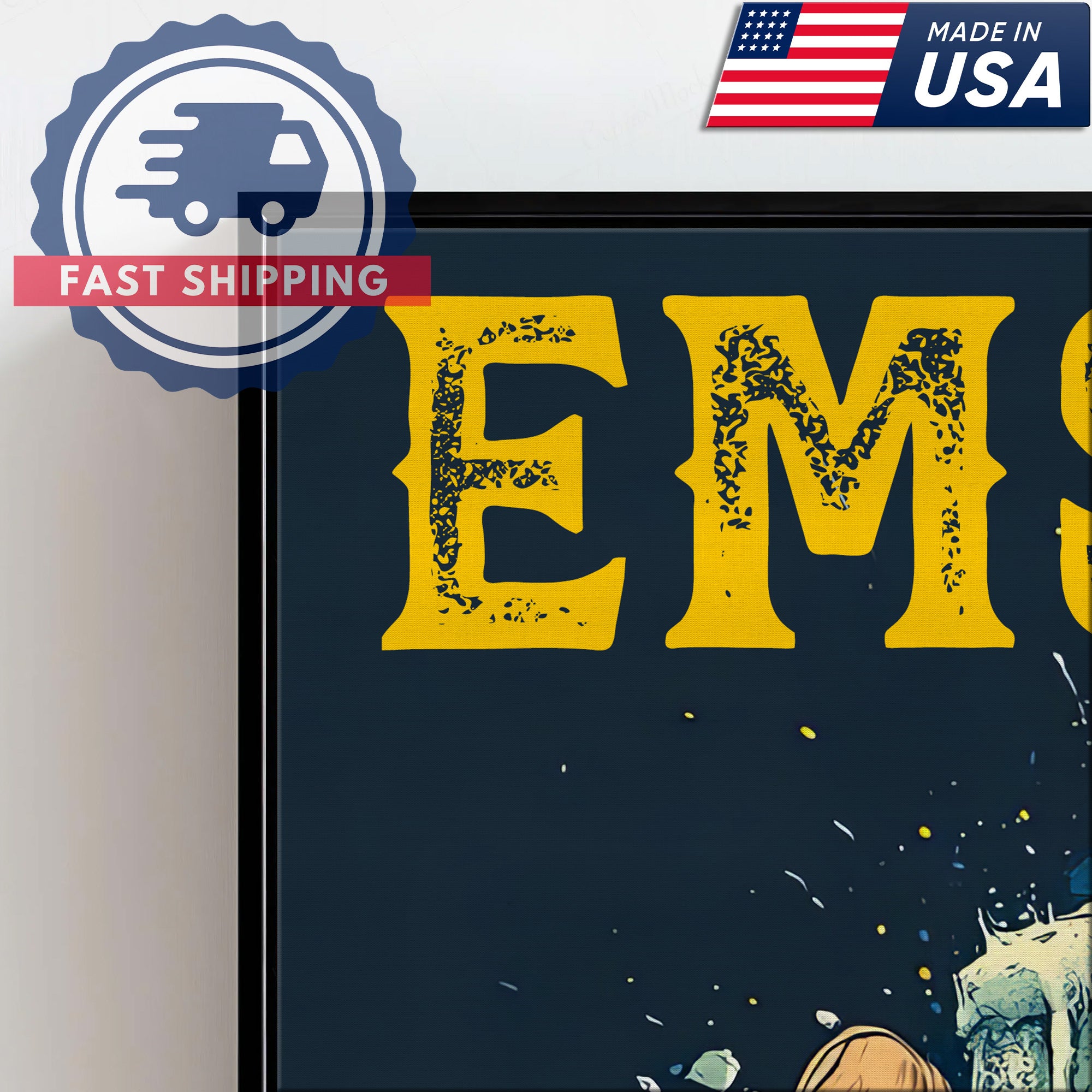 Funny EMS Canvas for Paramedics, Hold My Beer and Watch This Medical Wall Decor, Appreciation Gift Home Decor