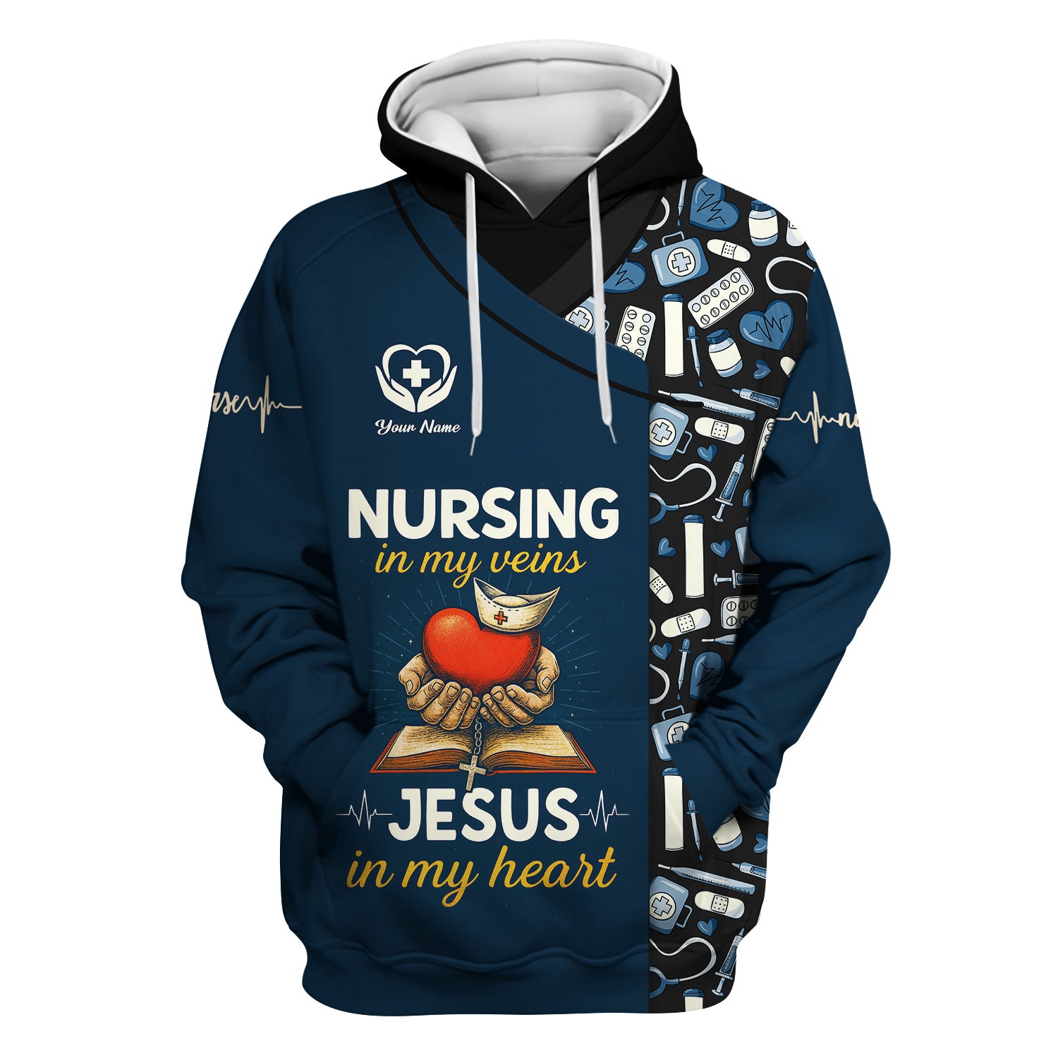 Personalized Nursing Shirt for Nurses - Christian Nurse Graphic Tee with Jesus Quote - Gift for RN LPN CNA