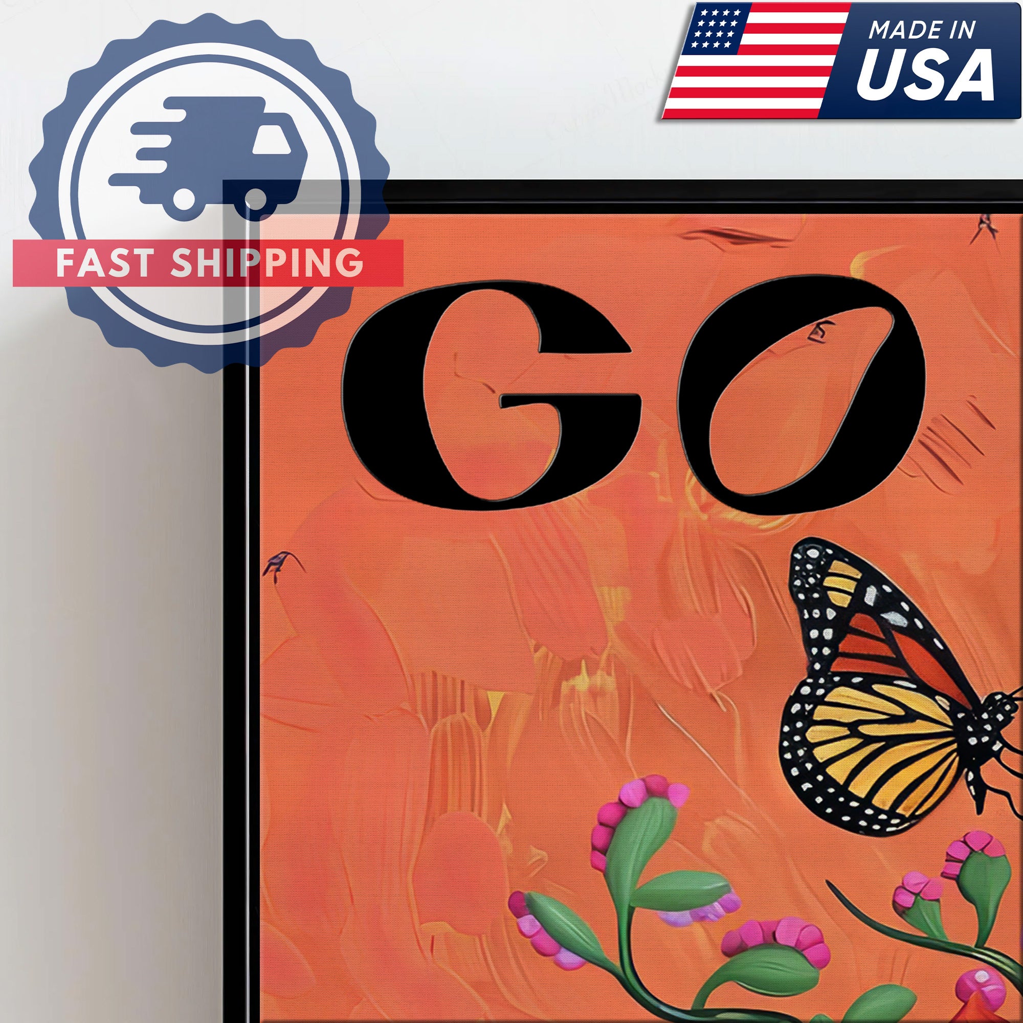 Go With The Flow Canvas, Heart and Flowers Wall Art, RN LPN CNA Healthcare Workers Gift
