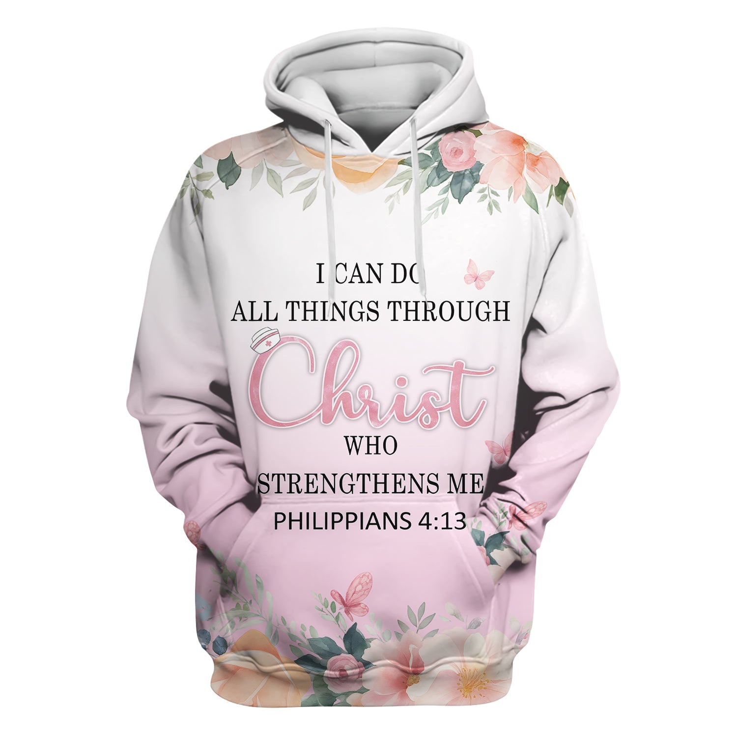 Christian Inspirational Floral Shirt - Inspirational Bible Verse Apparel - Gift for RN LPN CNA Healthcare Staff