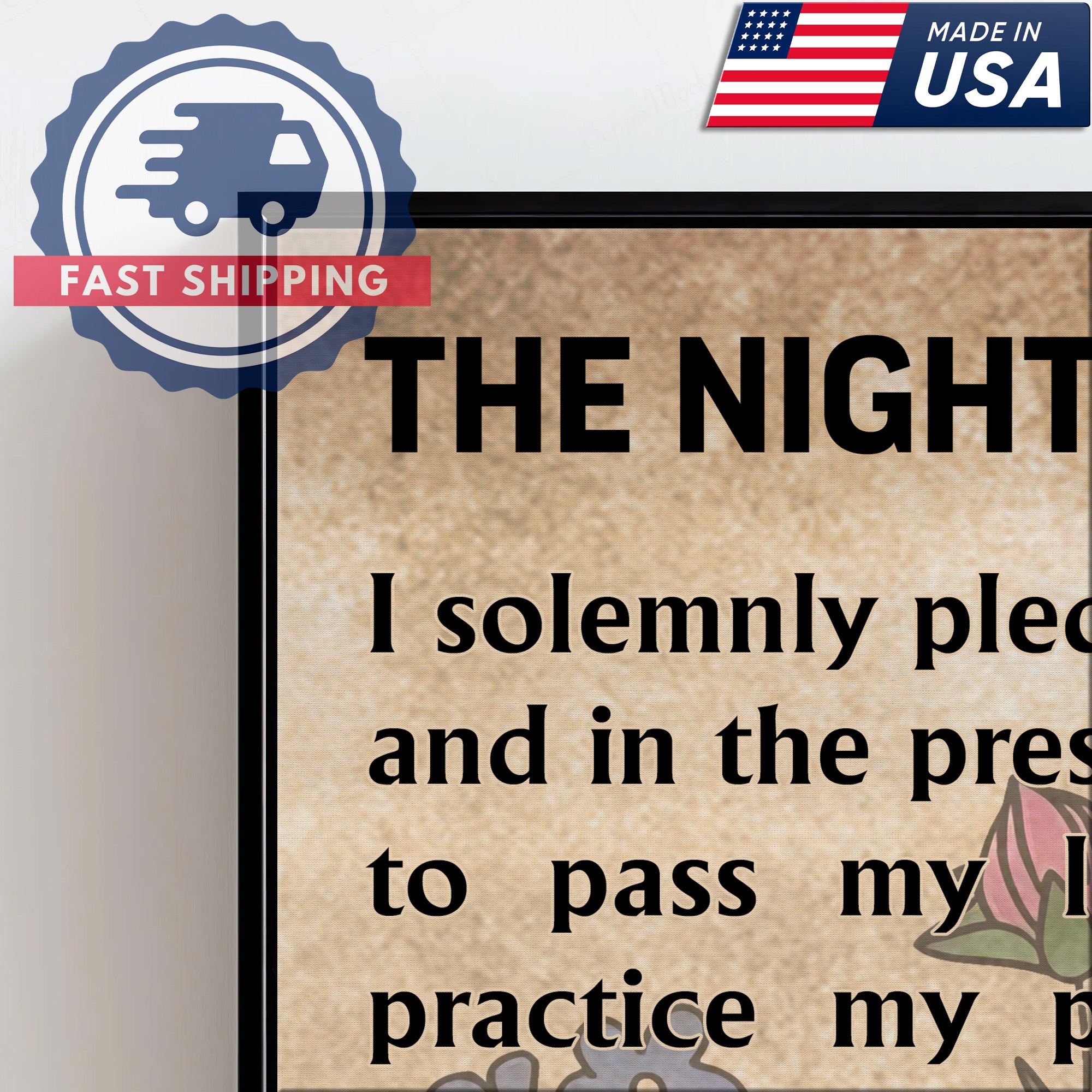 Nightingale Pledge Canvas, Nurse Graduation Gift Wall Decor for RN LPN, Healthcare Worker Office Home Decor Gift
