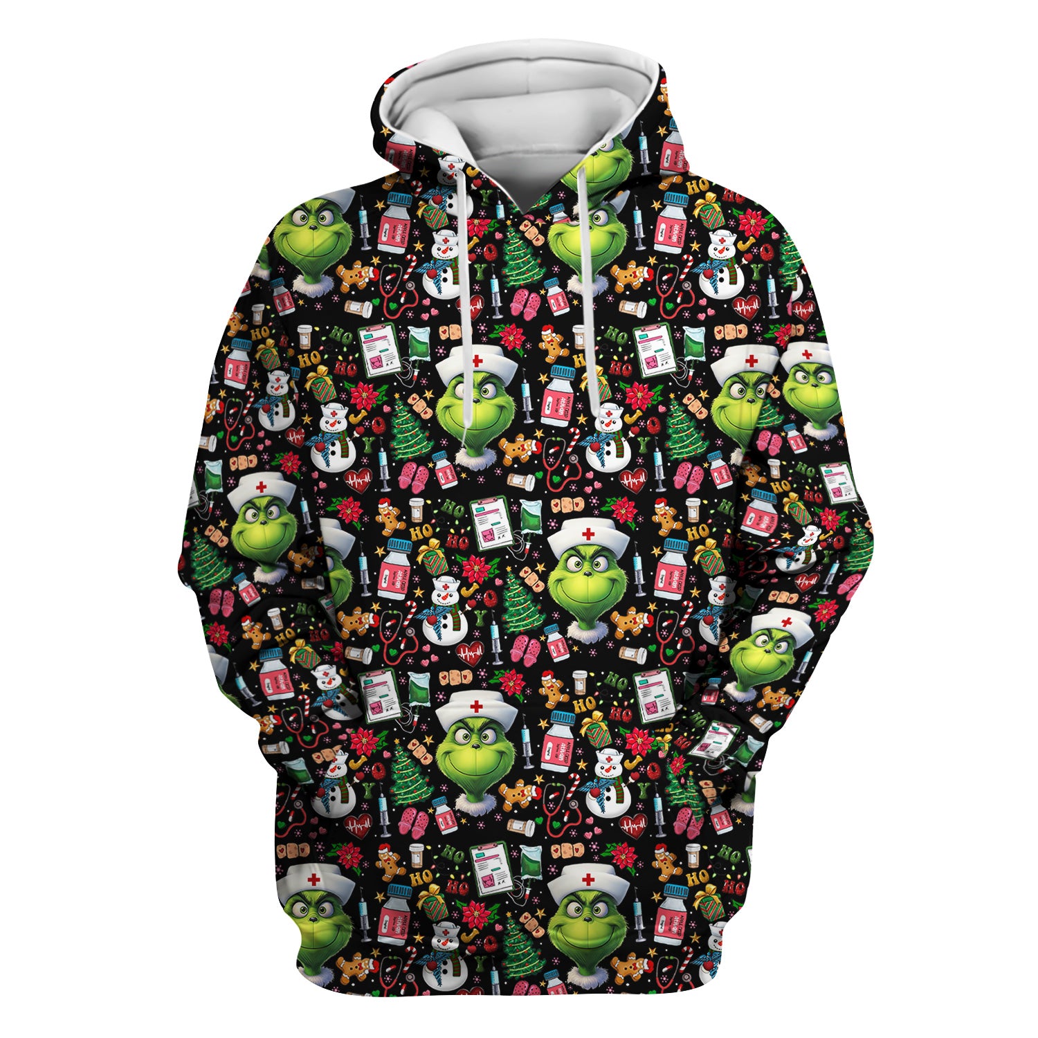 Funny Christmas Scrub Top for Nurses - Grinch Nurse Shirt Holiday Medical Gift - RN LPN CNA Gift