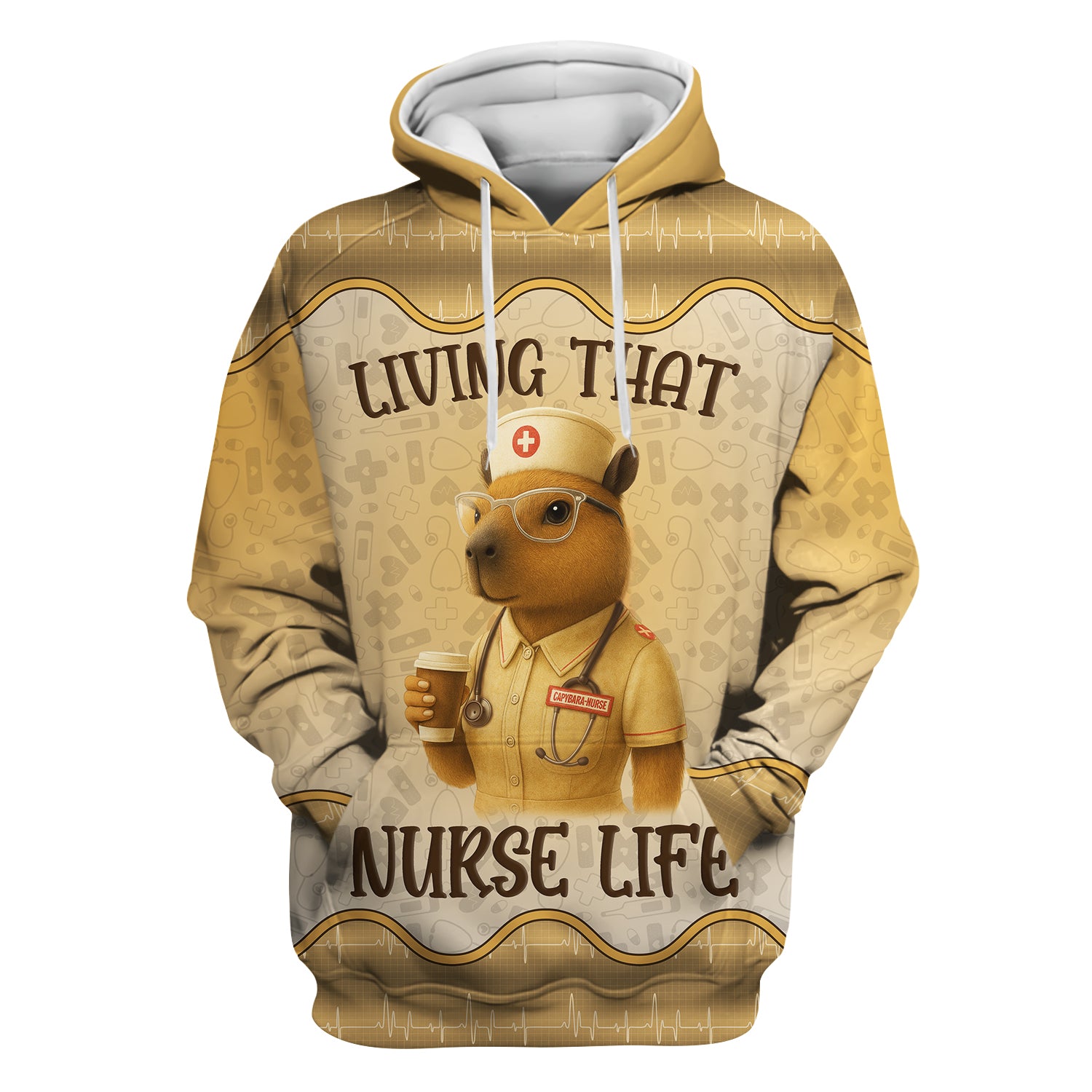 Custom Nurse T-Shirt Living That Nurse Life - Funny RN LPN Gift with Stethoscope - Personalized Nursing Shirt for Healthcare Workers