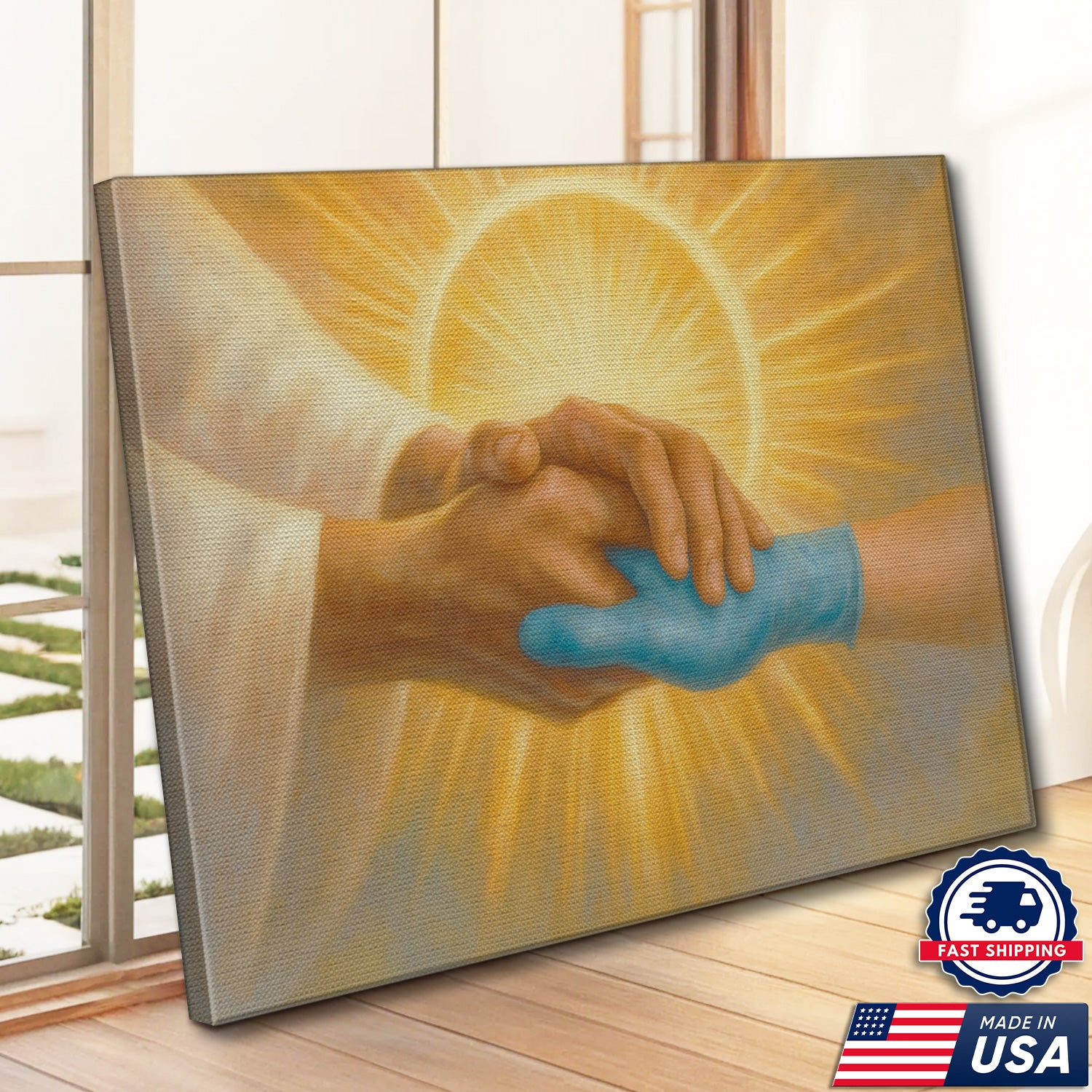 Faith Nurse Canvas for Women, Healing Hand of God, RN LPN CNA Gift