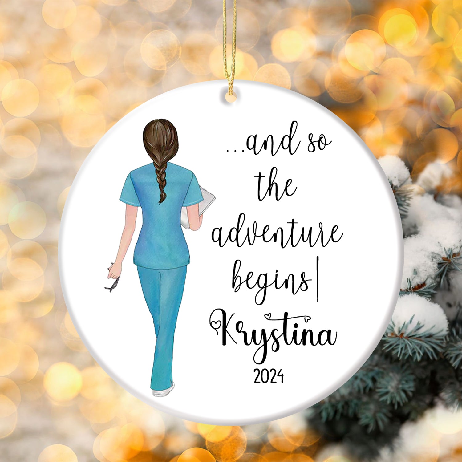 Custom Nurse Ornament, Graduation Gift 2025,  RN LPN CNA Medical Student Gift, Christmas Gift