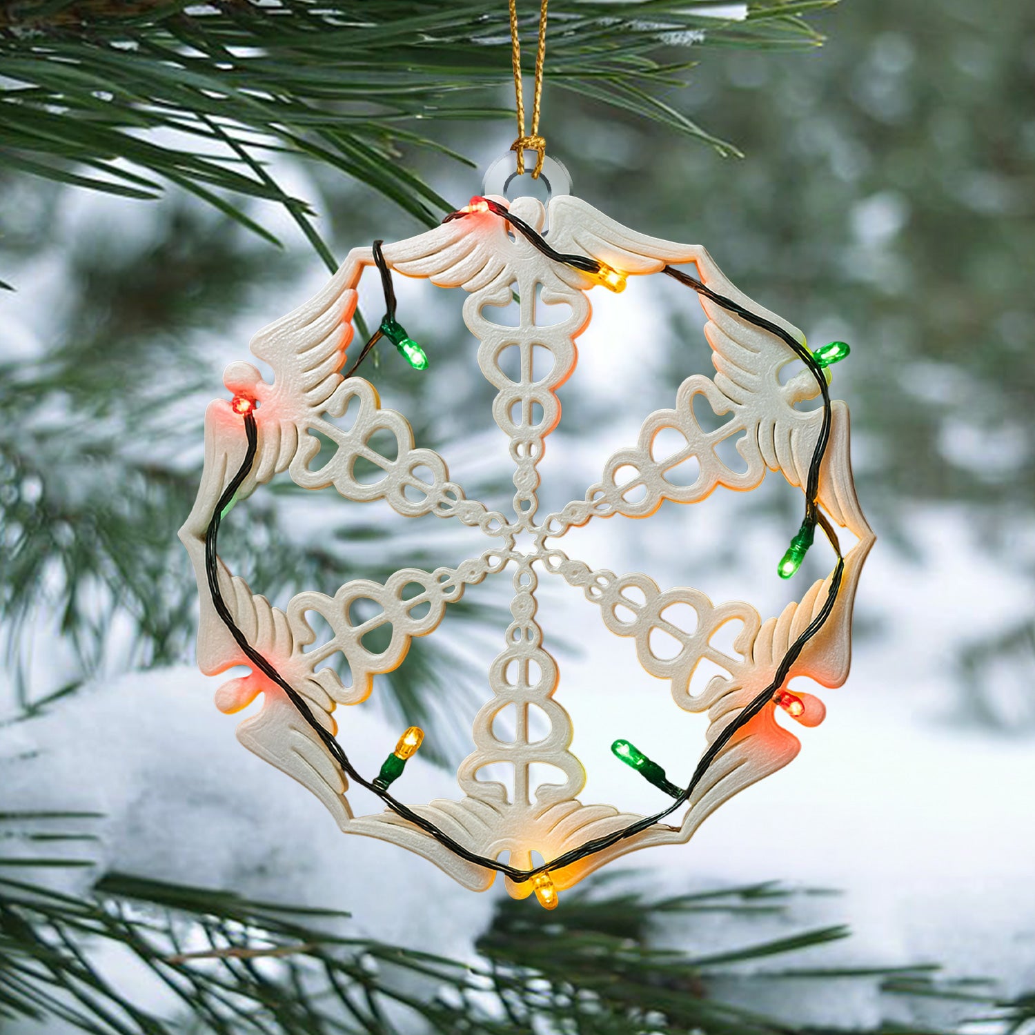Stethoscope Snowflake Ornament – Funny Medical Christmas Decoration – Unique Holiday Gift for RN, LPN, CNA, and Doctor