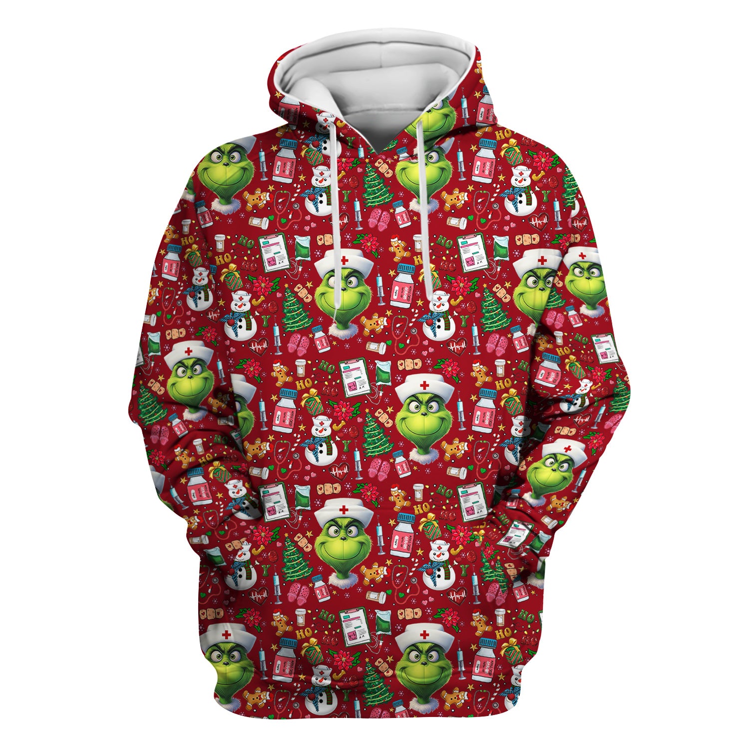 Funny Christmas Scrub Top for Nurses - Grinch Nurse Shirt Holiday Medical Gift - RN LPN CNA Gift