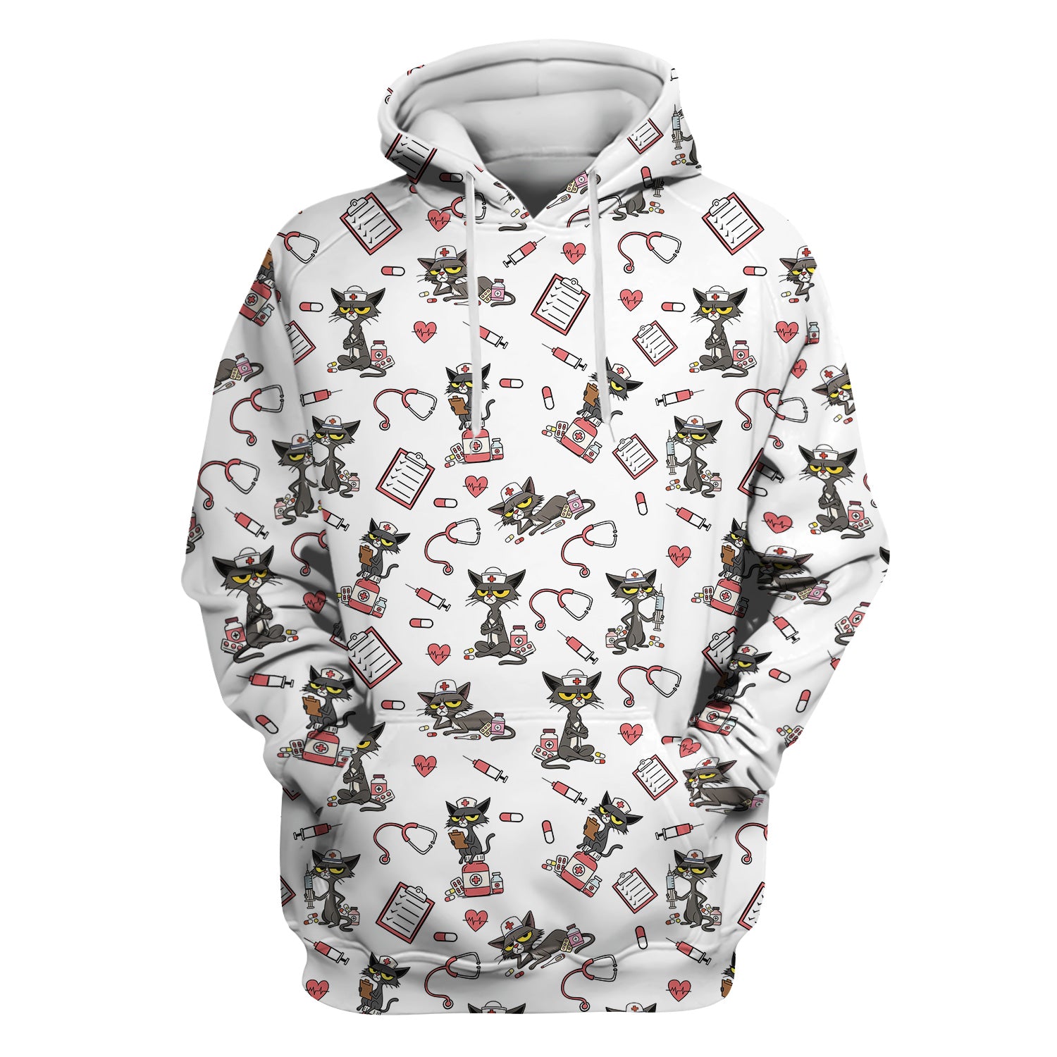 Personalized Funny Nurse Cat Scrub Top for Women - Cute Medical Uniform for RN CNA Vet Tech - Gift for Medical Staff, Healthcare Worker