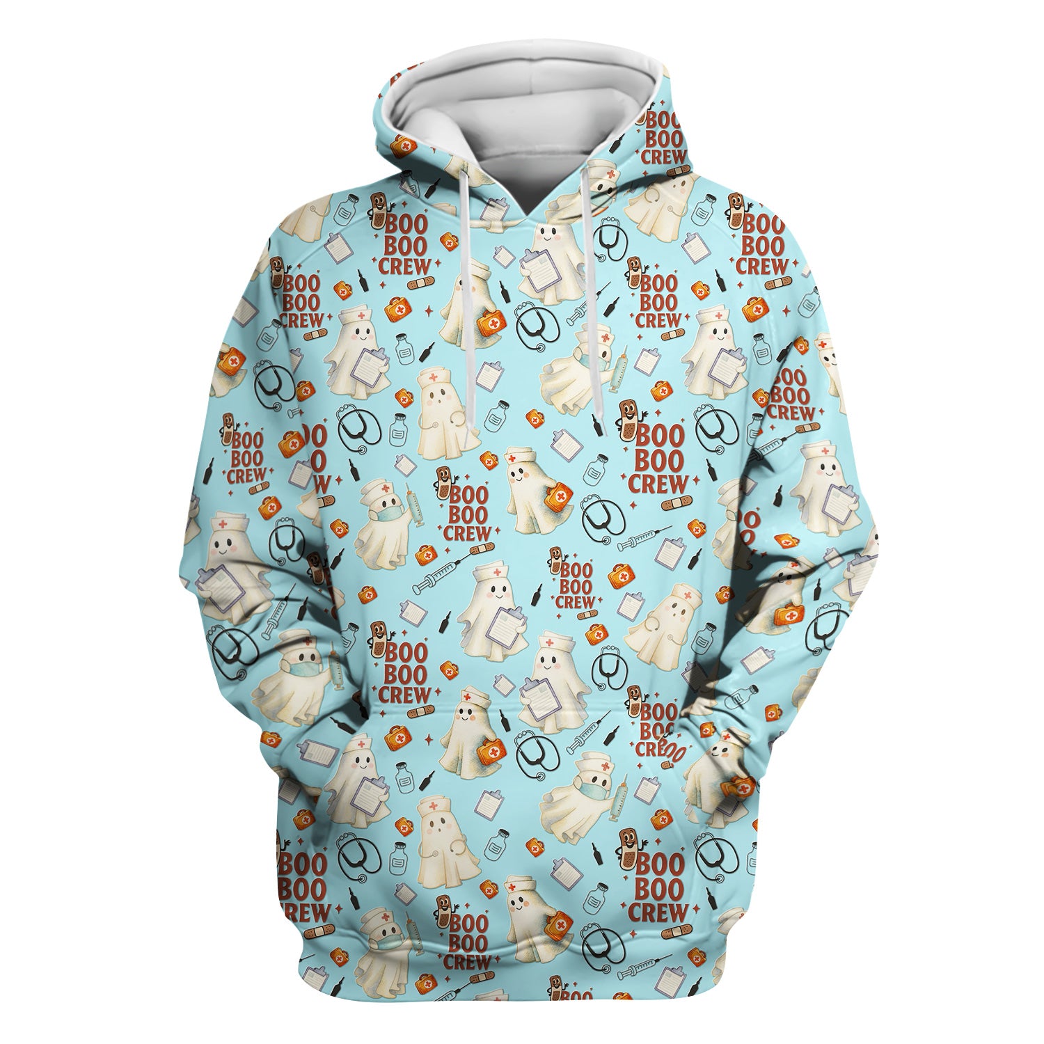 Halloween Nurse Scrub Top for Women - Cute Boo Boo Crew Medical Shirt - Gift for RN LPN CNA Healthcare Staff