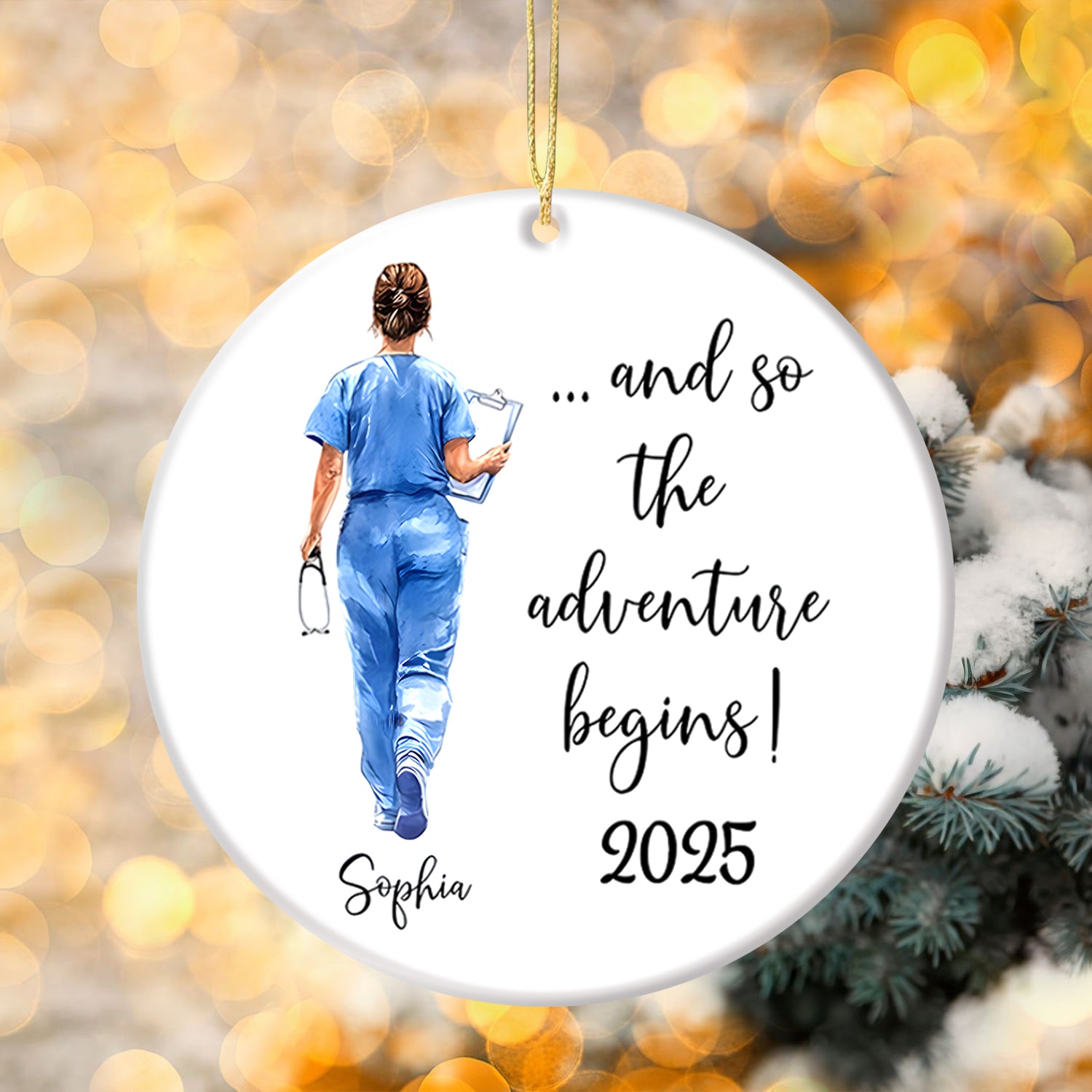 Personalized Nurse Graduation Ornament, Graduation Gift for RN LPN CNA, Christmas Gift