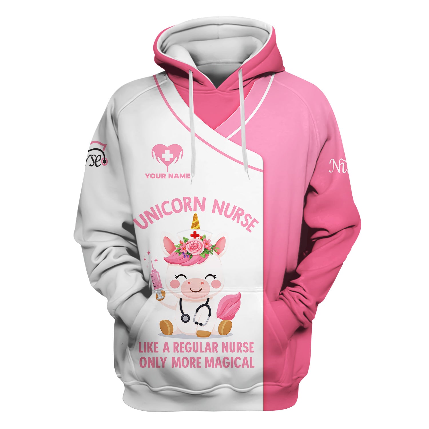 Personalized Unicorn Nurse Shirt - More Magical Funny Nurse Quote - Custom Name Gift for RN CNA LPN