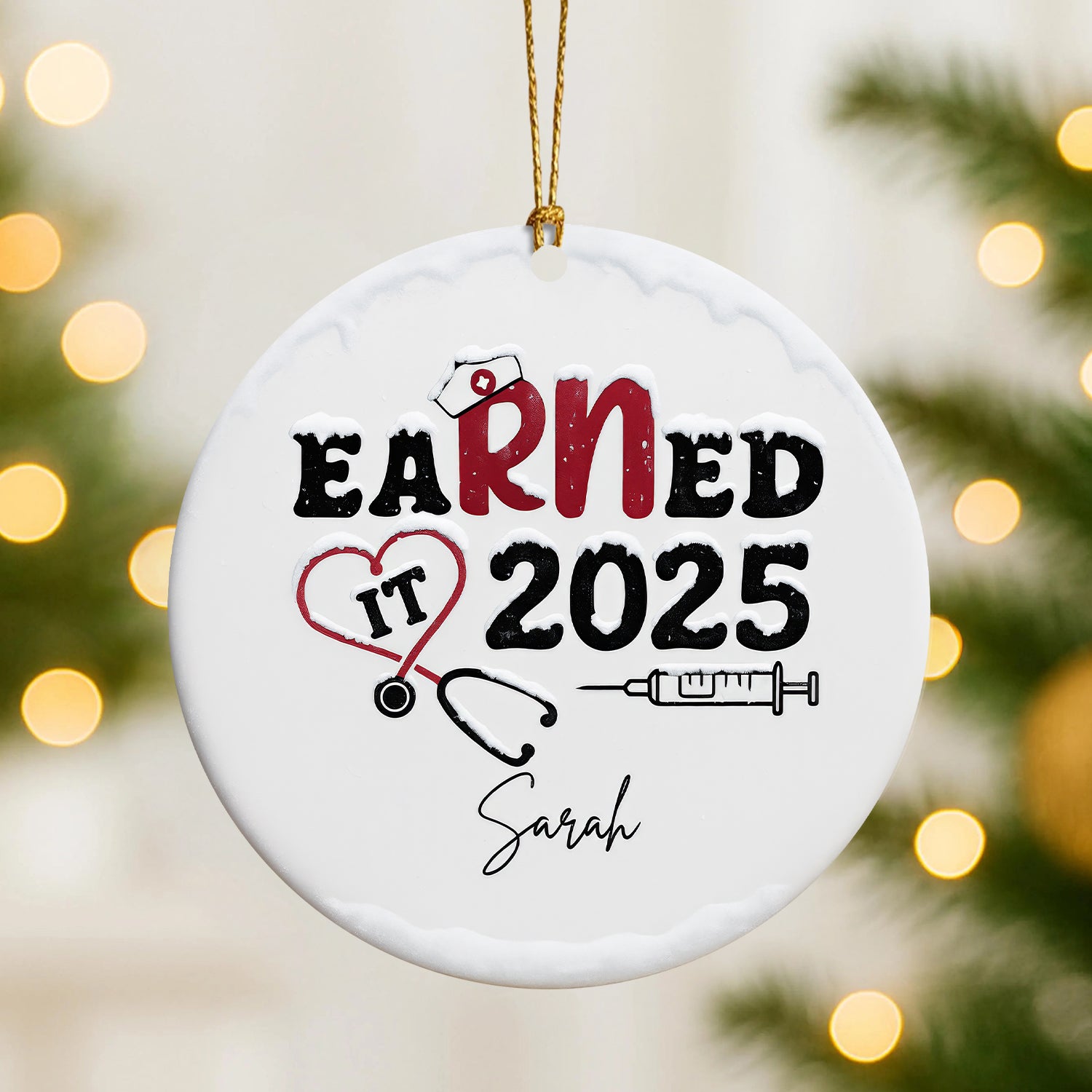 Personalized Nurse Graduation Ceramic Ornament, Christmas Tree Decoration, Healthcare Worker Gift for RN LPN