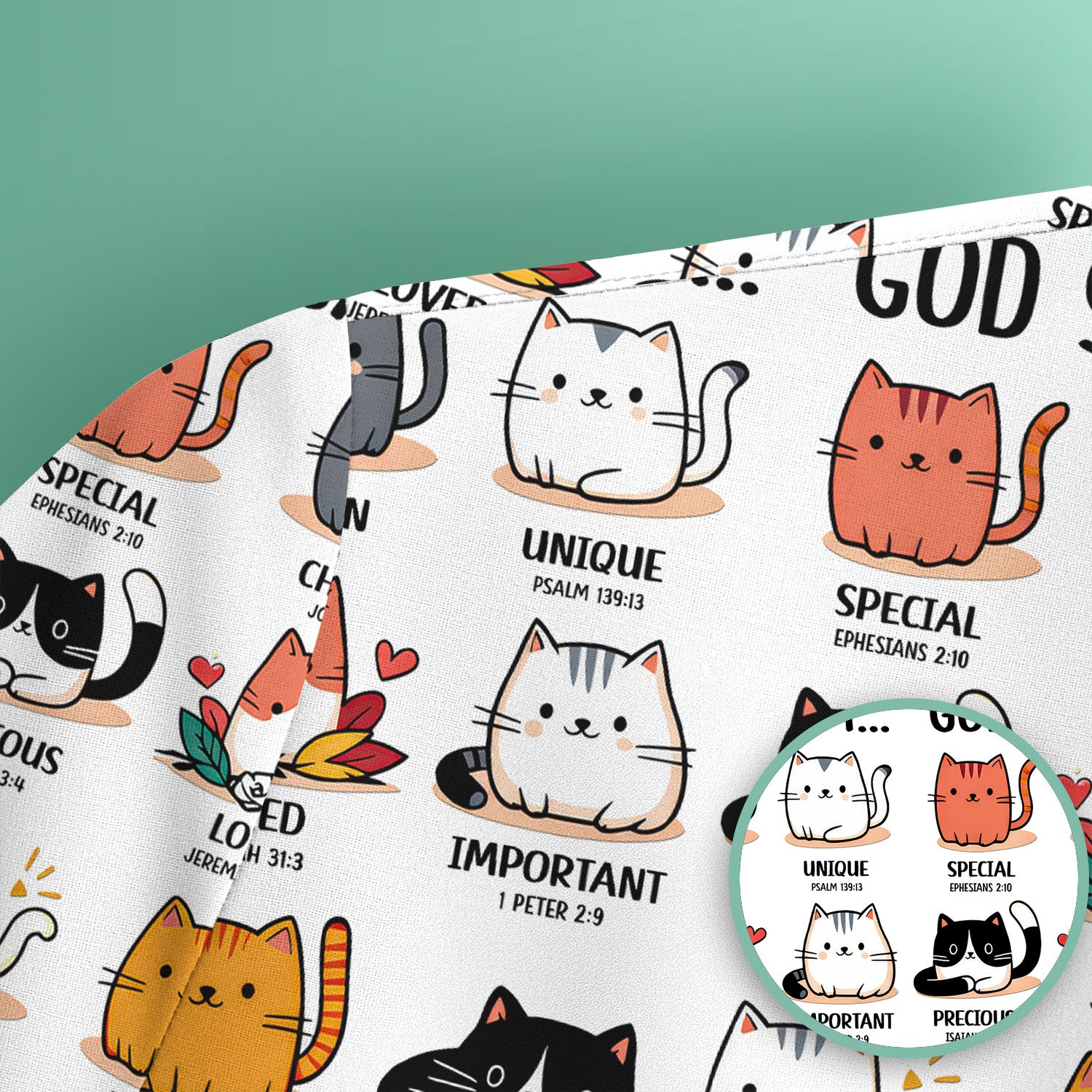Cute Christian Cat God Says I Am Scrub Top, Comfortable Scrubs for Nurses