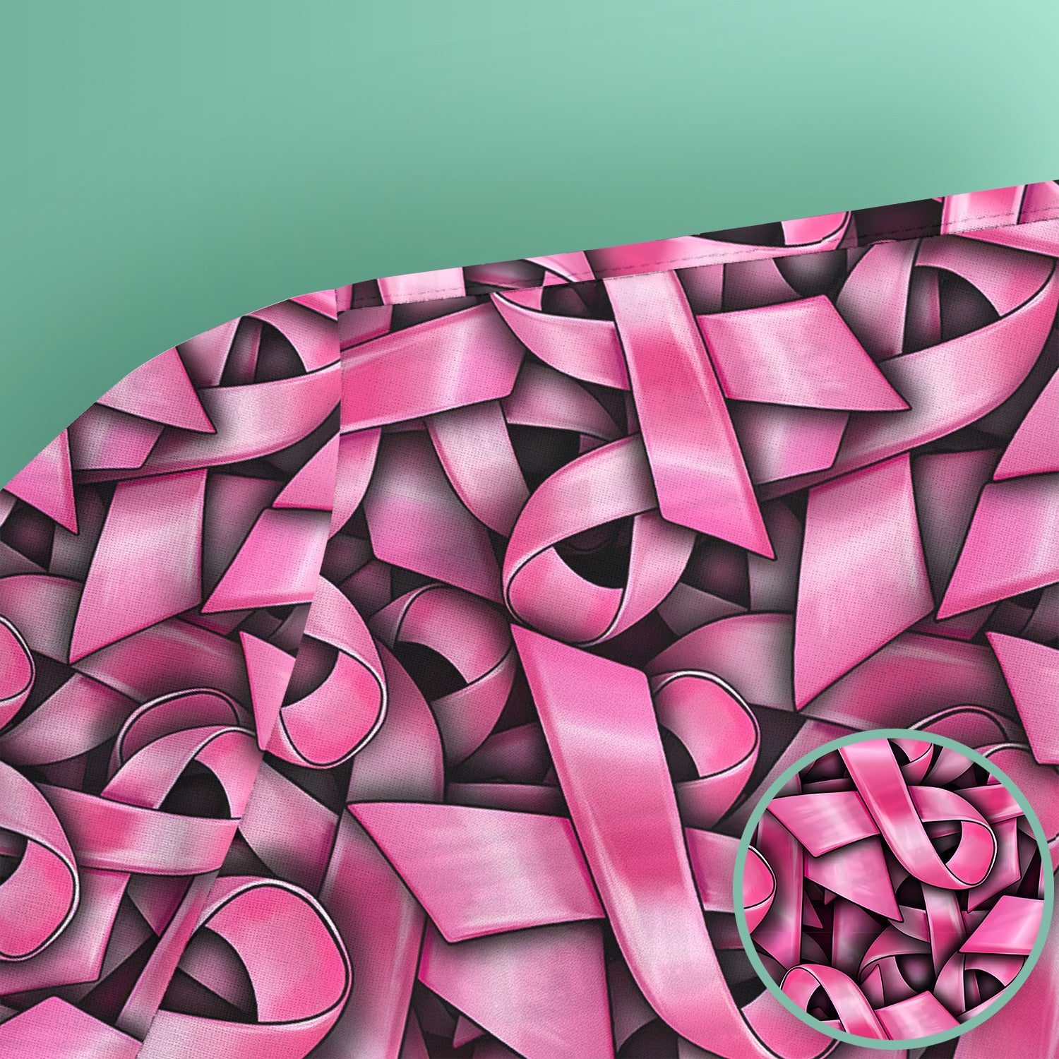 Breast Cancer Awareness Ribbon Oncology Scrub Top, Comfortable Scrubs for Nurses