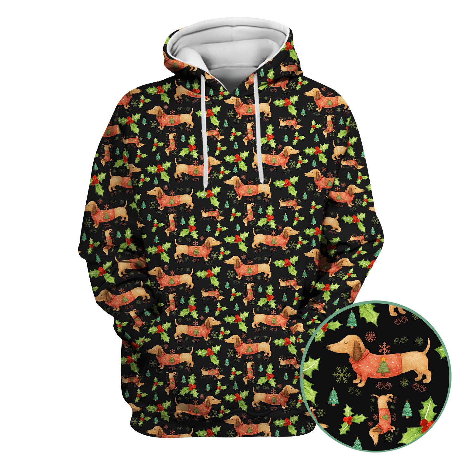 Festive Holiday Dachshund Scrub Top - Funny Sausage Dog Christmas Shirt - Wiener Puppy Lover Gift for RN CNA LPN
