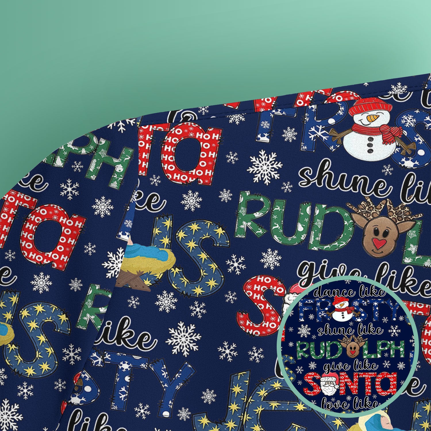 Xmas Rudolph Comfortable Scrubs for Nurses - God Santa Shirt - Breathable Fabrics Nursing Uniform Gift for RN CNA LPN