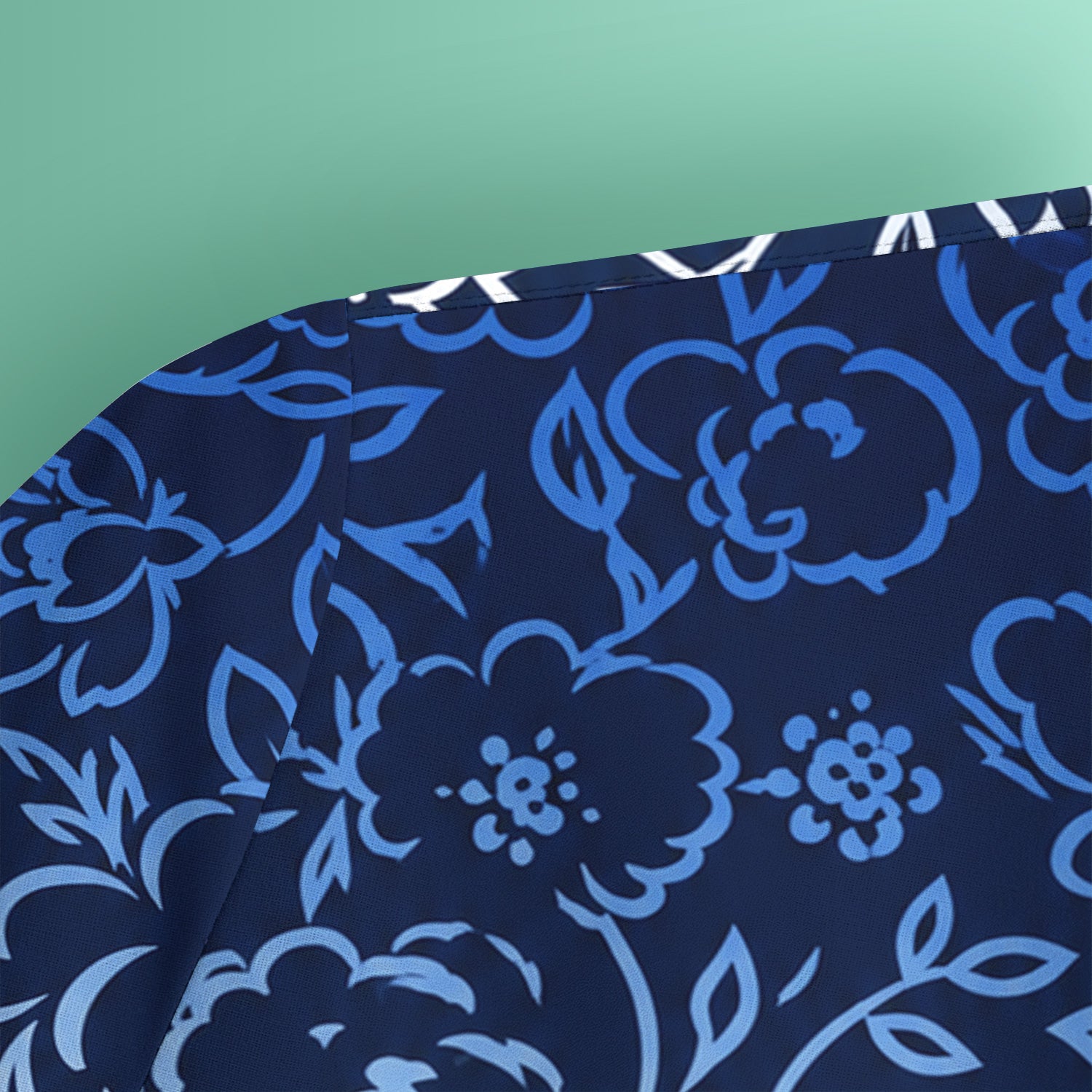 Navy Botanical Flower Print Scrub Top, Comfortable Scrubs for Nurses