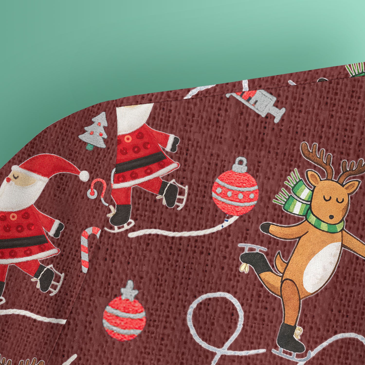 Christmas Reindeer Santa Nurse Scrub Top, Cute Holiday Medical Uniform Shirt for Women