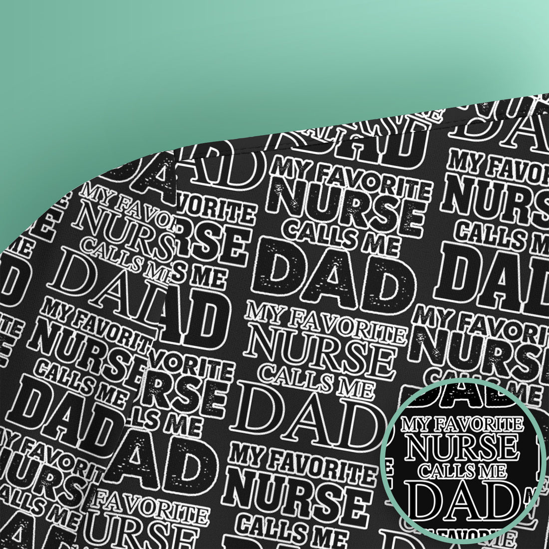 Favorite Nurse Calls Dad Pattern Scrub Top, Comfortable Scrubs for Nurses