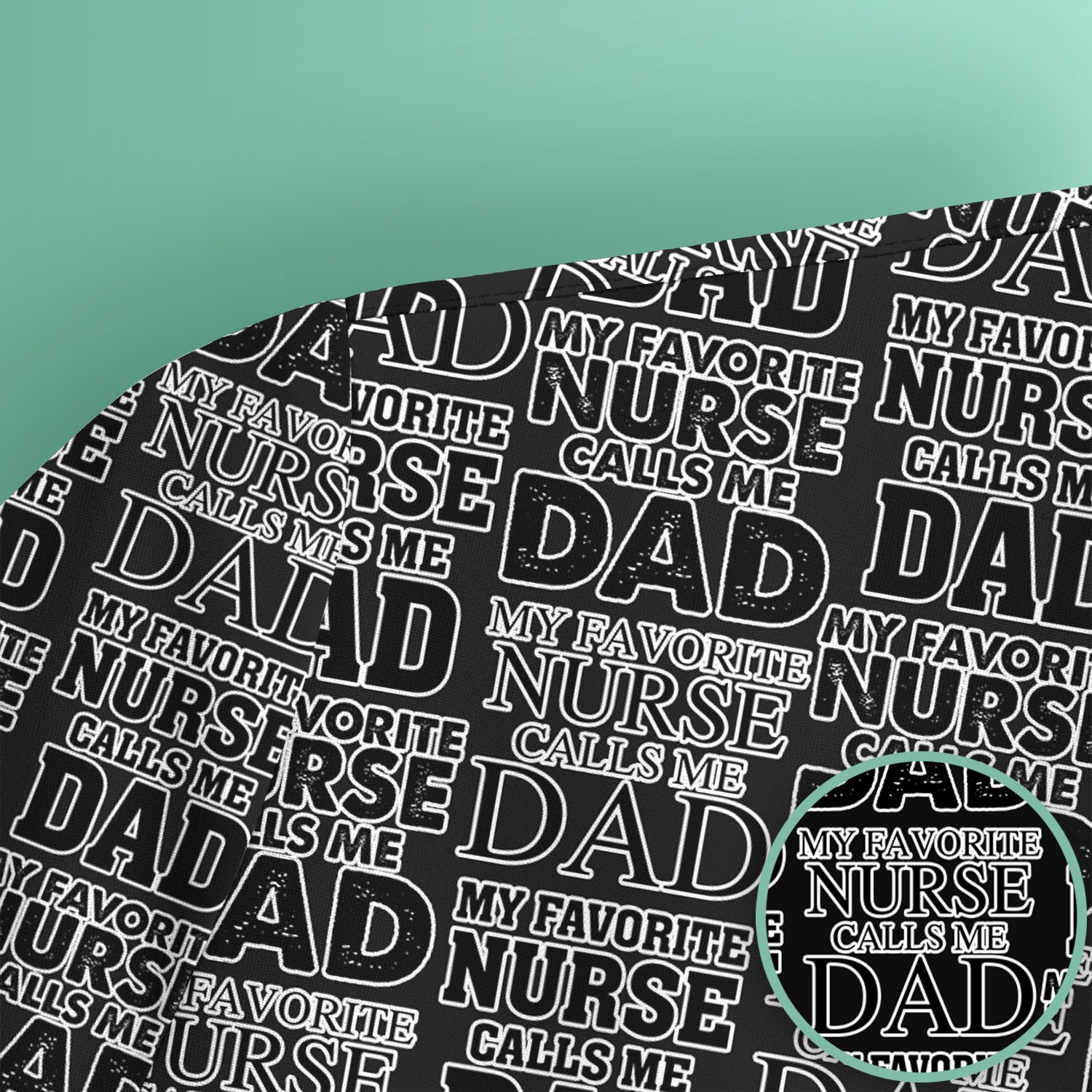 Favorite Nurse Calls Dad Pattern Scrub Top, Comfortable Scrubs for Nurses