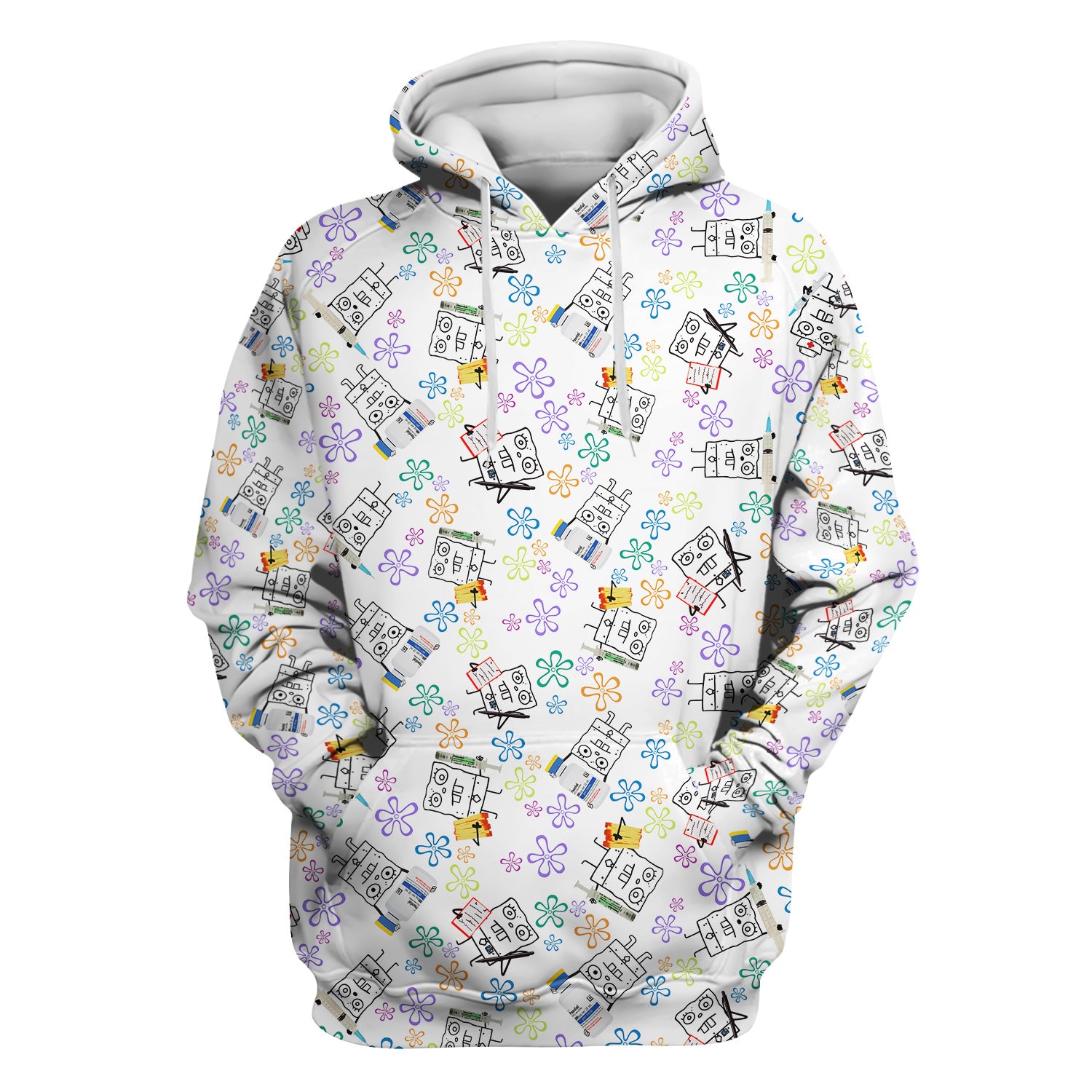 Cute Doodle Bob Energy Drink Nurse Shirt - Cartoon Medical Graphic Tee for Women - Gift for  RN MD CNA RT