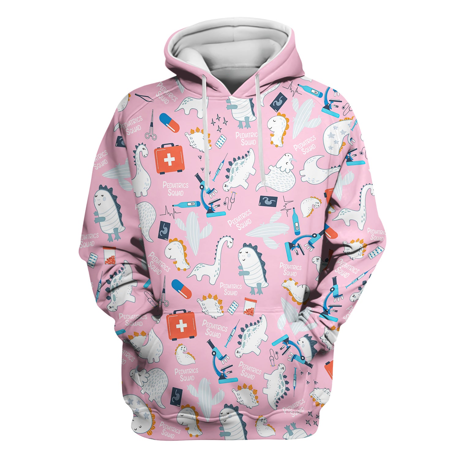 Personalized Pediatric Nurse Scrubs for Women - Cute Dino Print Medical Shirt - Gift for RN, CNA, LPN, Medical Staff