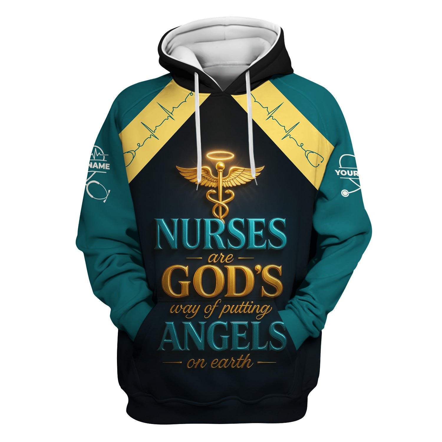 Personalized Christian Nurse Shirt - Nurses Are God's Angels on Earth Quote - Gift for Women RN LPN CNA