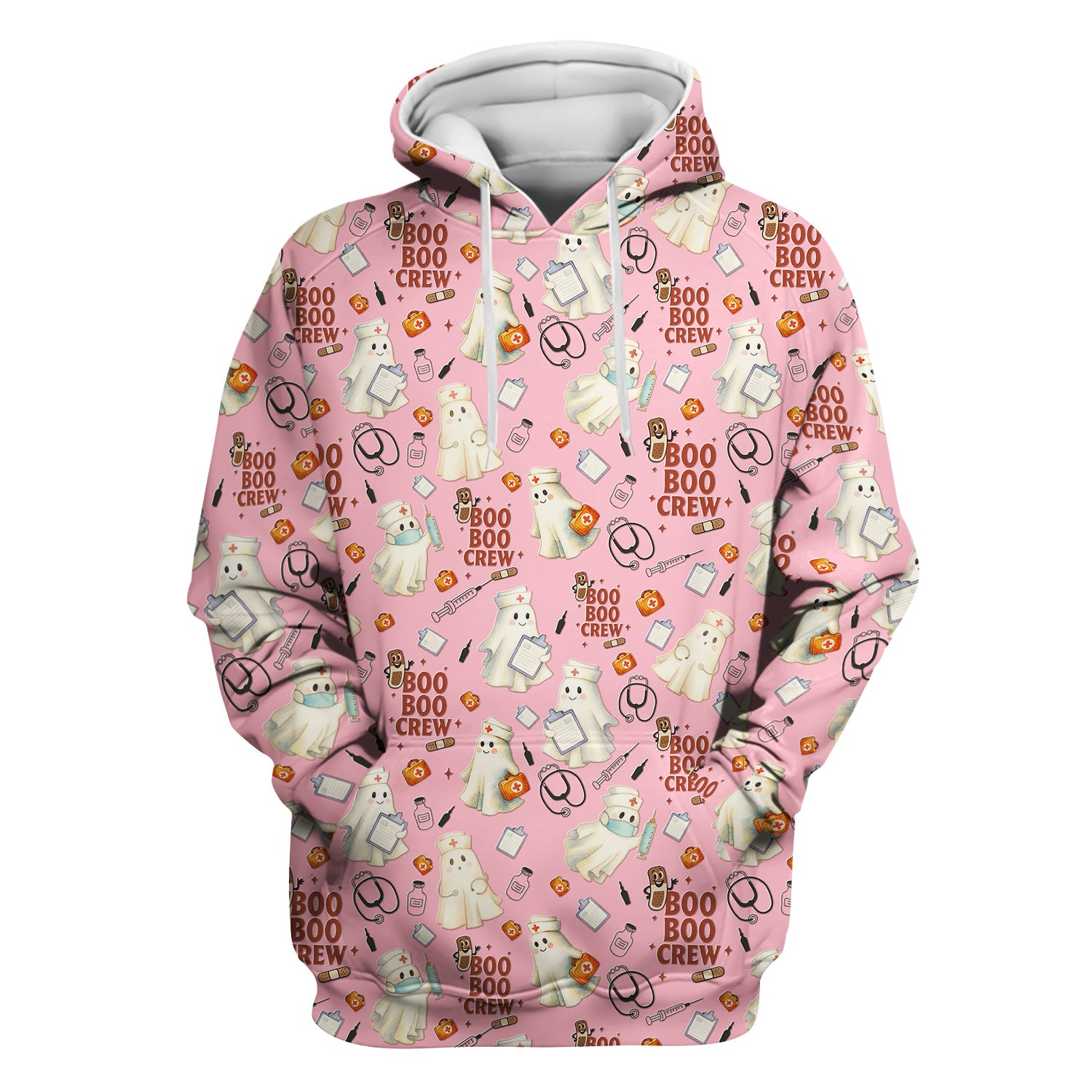 Halloween Nurse Scrub Top for Women - Cute Boo Boo Crew Medical Shirt - Gift for RN LPN CNA Healthcare Staff