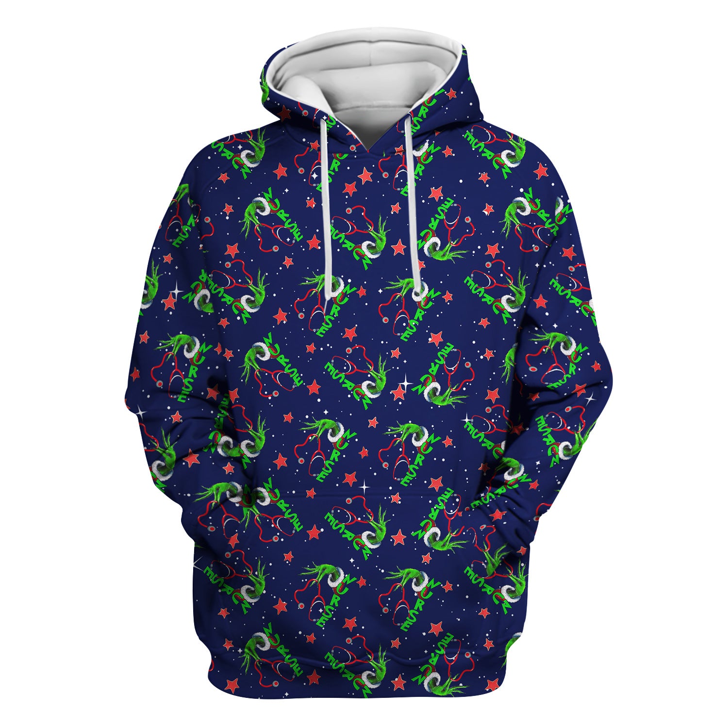 Grinch Nurse Scrub Top - Festive Holiday Uniform for Women - RN LPN CNA Nursing Gift