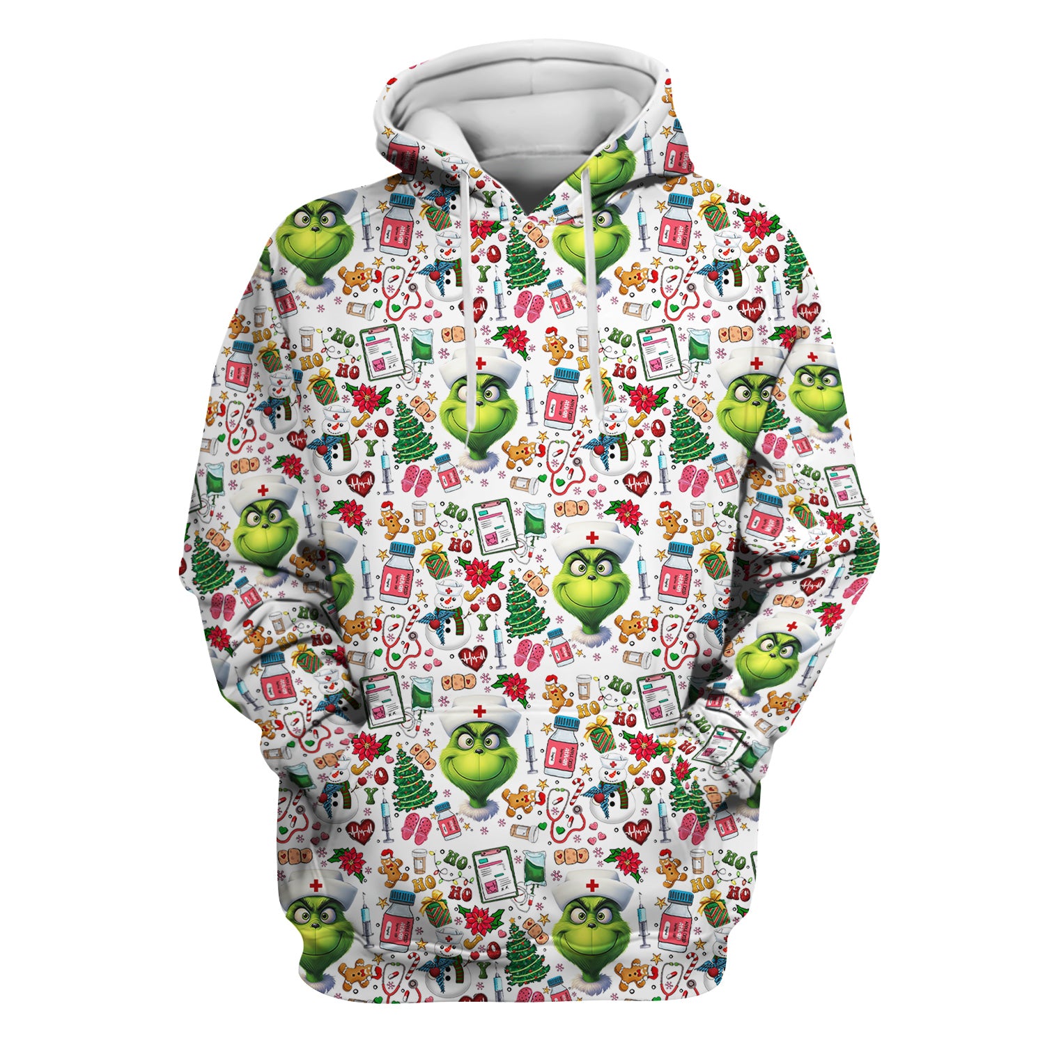 Christmas Nurse Scrub Top - Funny Grinch Medical Top for Women - Multiple Colors Gift for CNA RN LPN