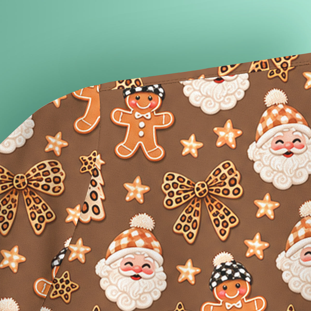 Funny Christmas Cat Baking Biscuits Pattern Scrub Top, Comfortable Scrubs for Nurses
