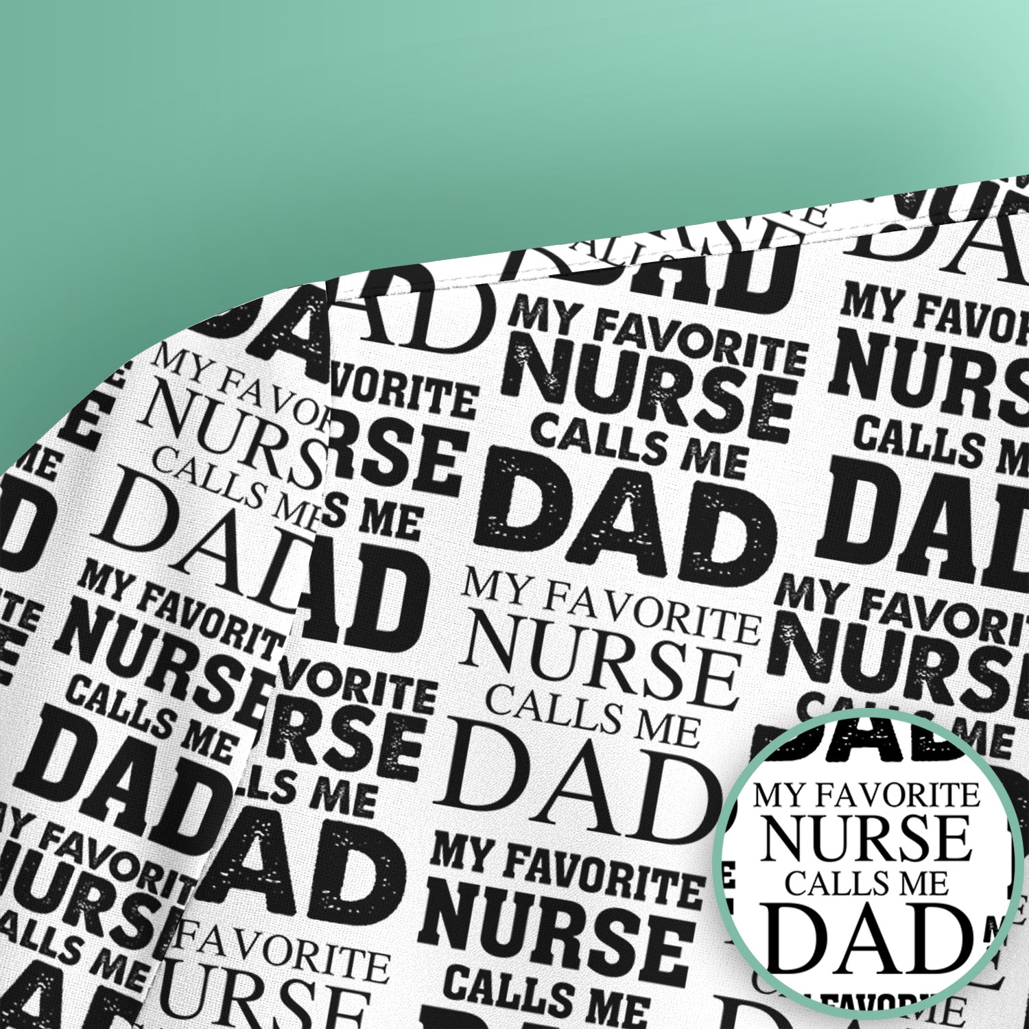 Favorite Nurse Calls Dad Pattern Scrub Top, Comfortable Scrubs for Nurses