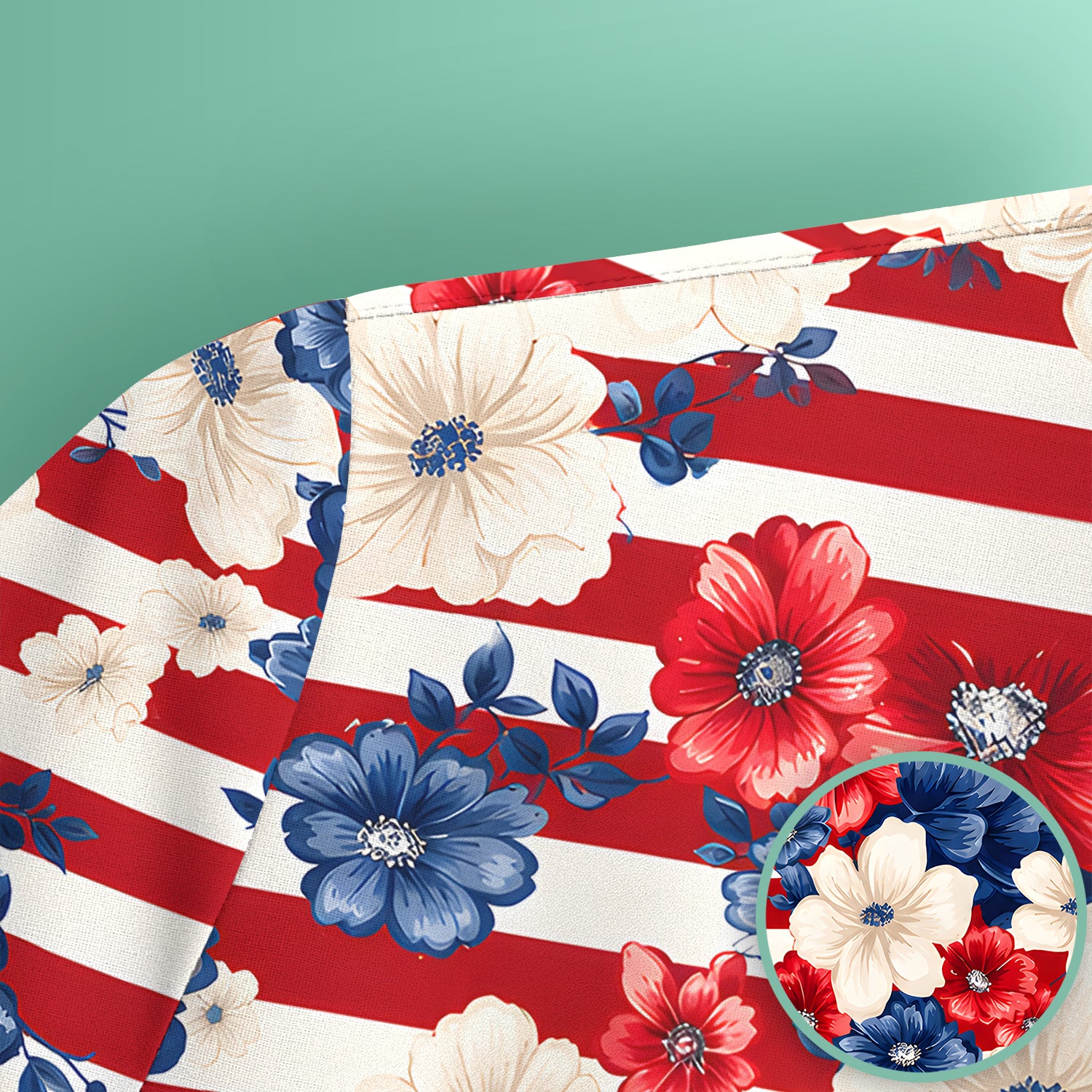 Patriotic Floral Nurse for RN & CNA, American Flag Healthcare Workers Medical Uniform Scrub Top, Comfortable Scrubs for Nurses