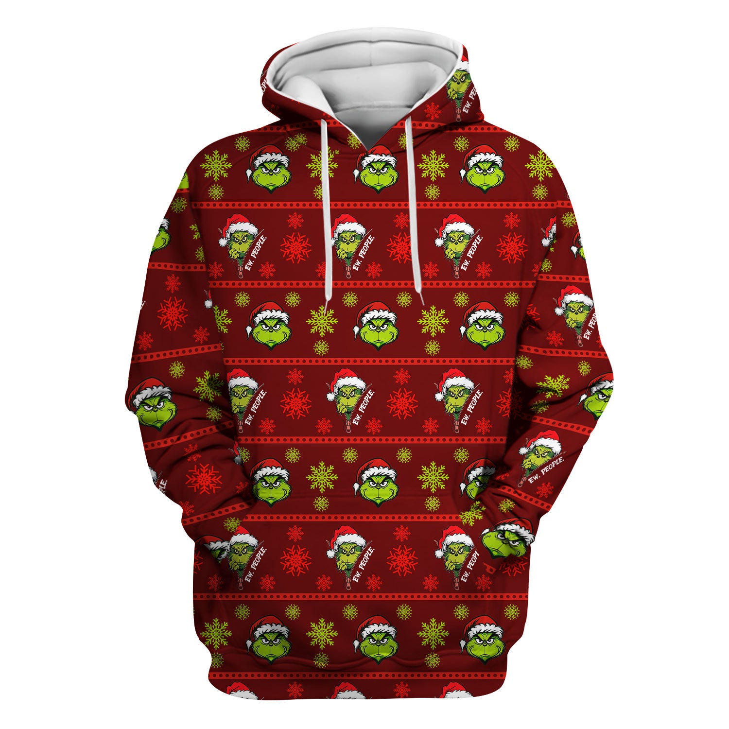 Grinch Scrub Top for Nurses - Christmas Holiday “Ew, People” Medical Uniform - Xmas Gift for RN CNA LPN