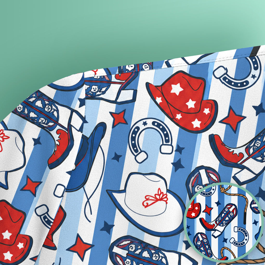 Western Cowboy Boots And Hats Print Scrub Top, Comfortable Scrubs for Nurses