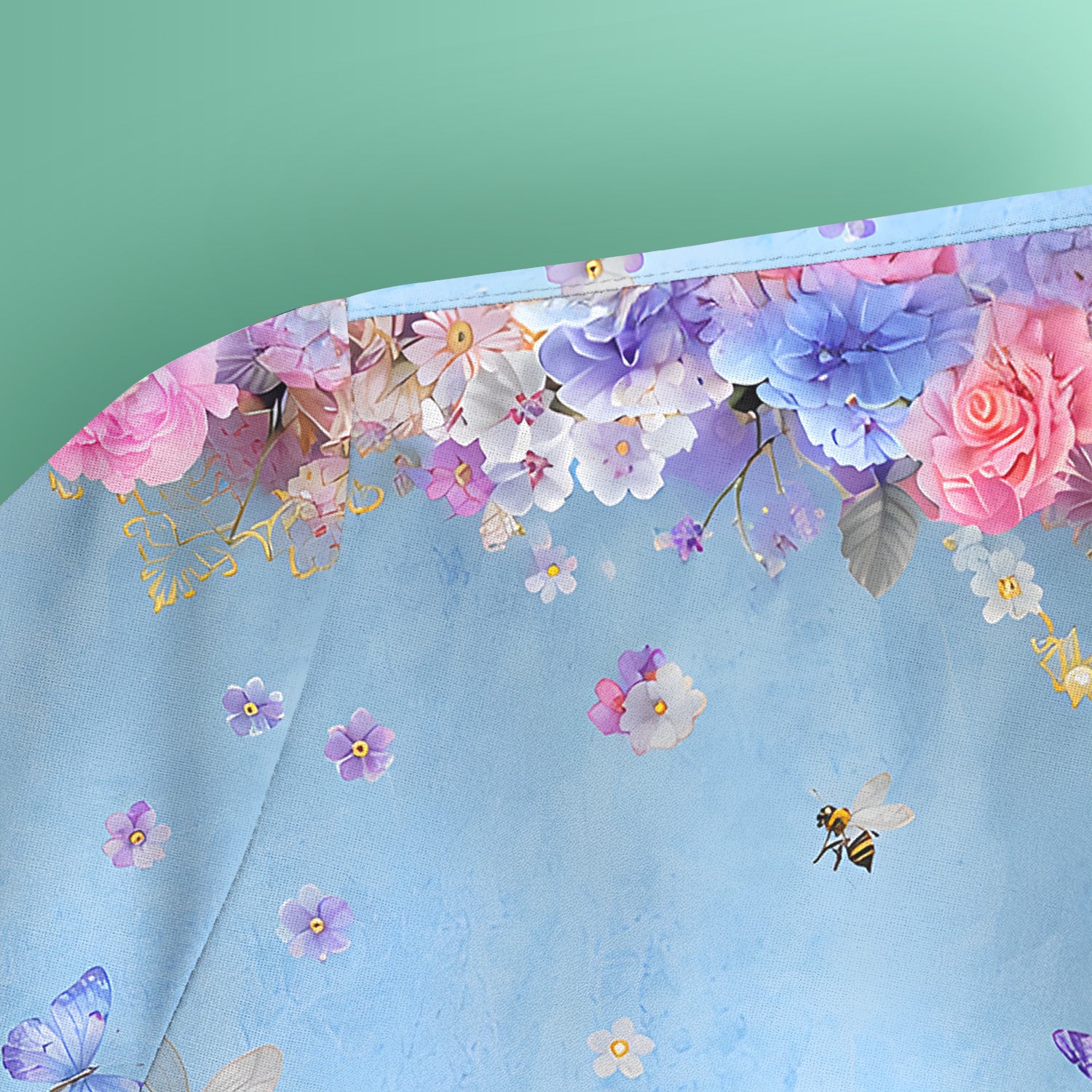 Pastel Flower Garden Print Scrub Top, Comfortable Scrubs for Nurses