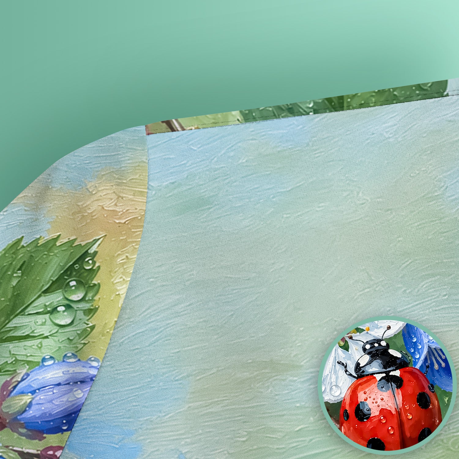 Cute Ladybug Blossom Garden Pattern Scrub Top, Comfortable Scrubs for Nurses