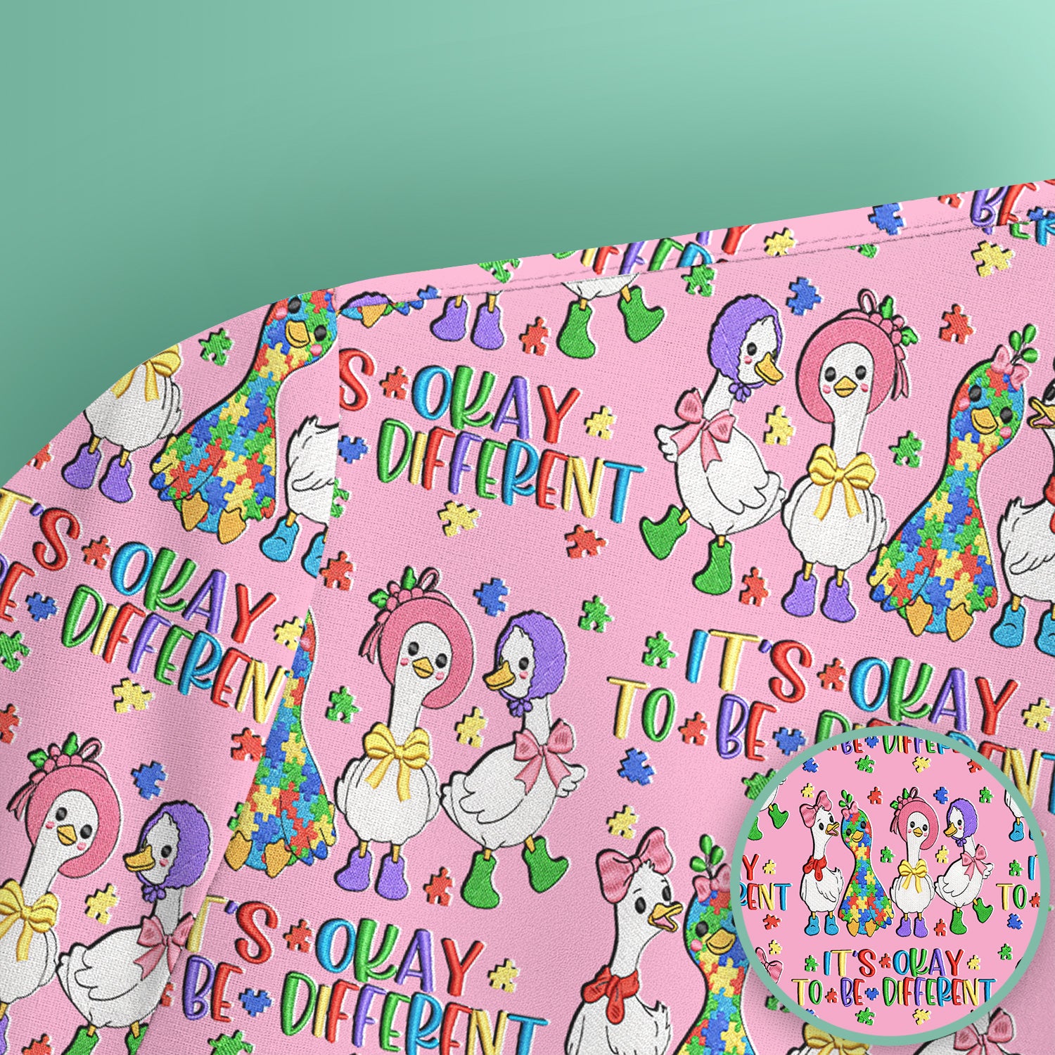 It’s Okay To Be Different Duck Pattern Scrub Top, Comfortable Scrubs For Nurses