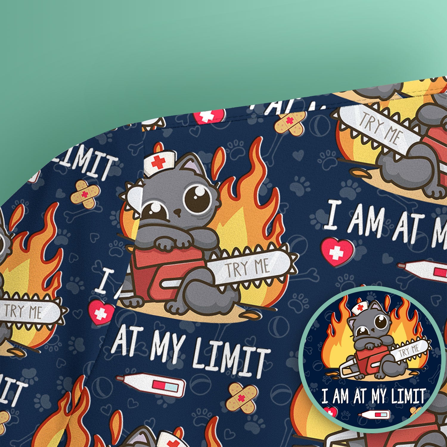 Funny Nurse Cat I Am At My Limit Scrub Top, Comfortable Scrubs for Nurses